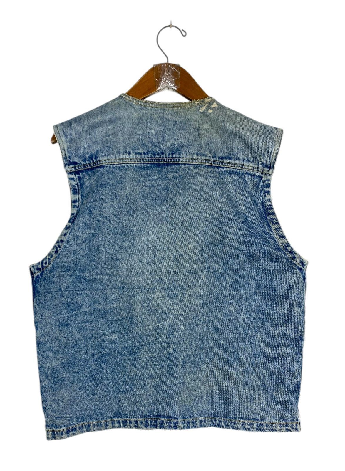 Japanese Brand Vtg Borderless Denim Vest Jacket Multipocket Tactical Design Size US S / EU 44-46 / 1 - 6 Thumbnail