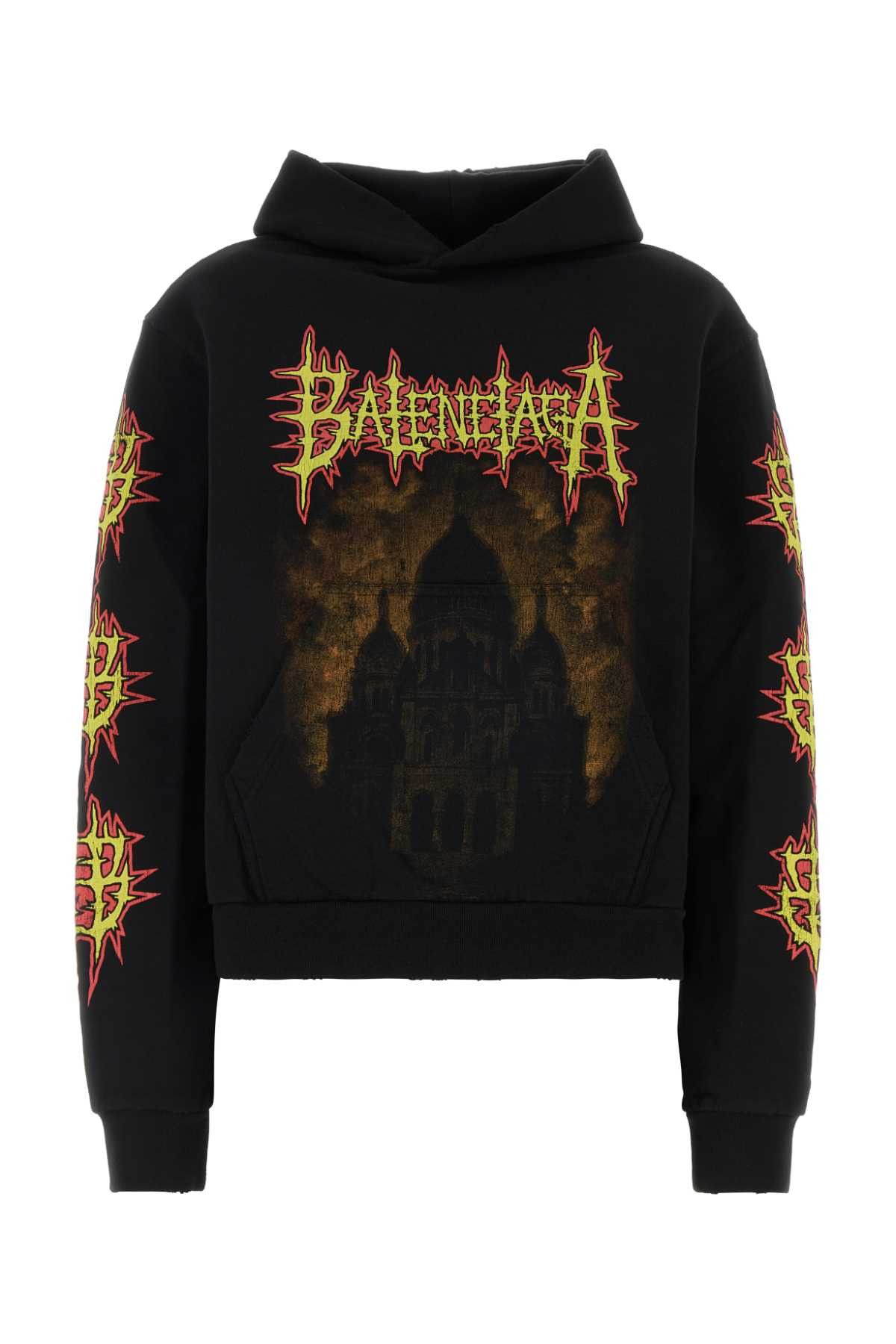 Balenciaga Black Cotton Sweatshirt Size XS / US 0-2 / IT 36-38 - 1 Thumbnail