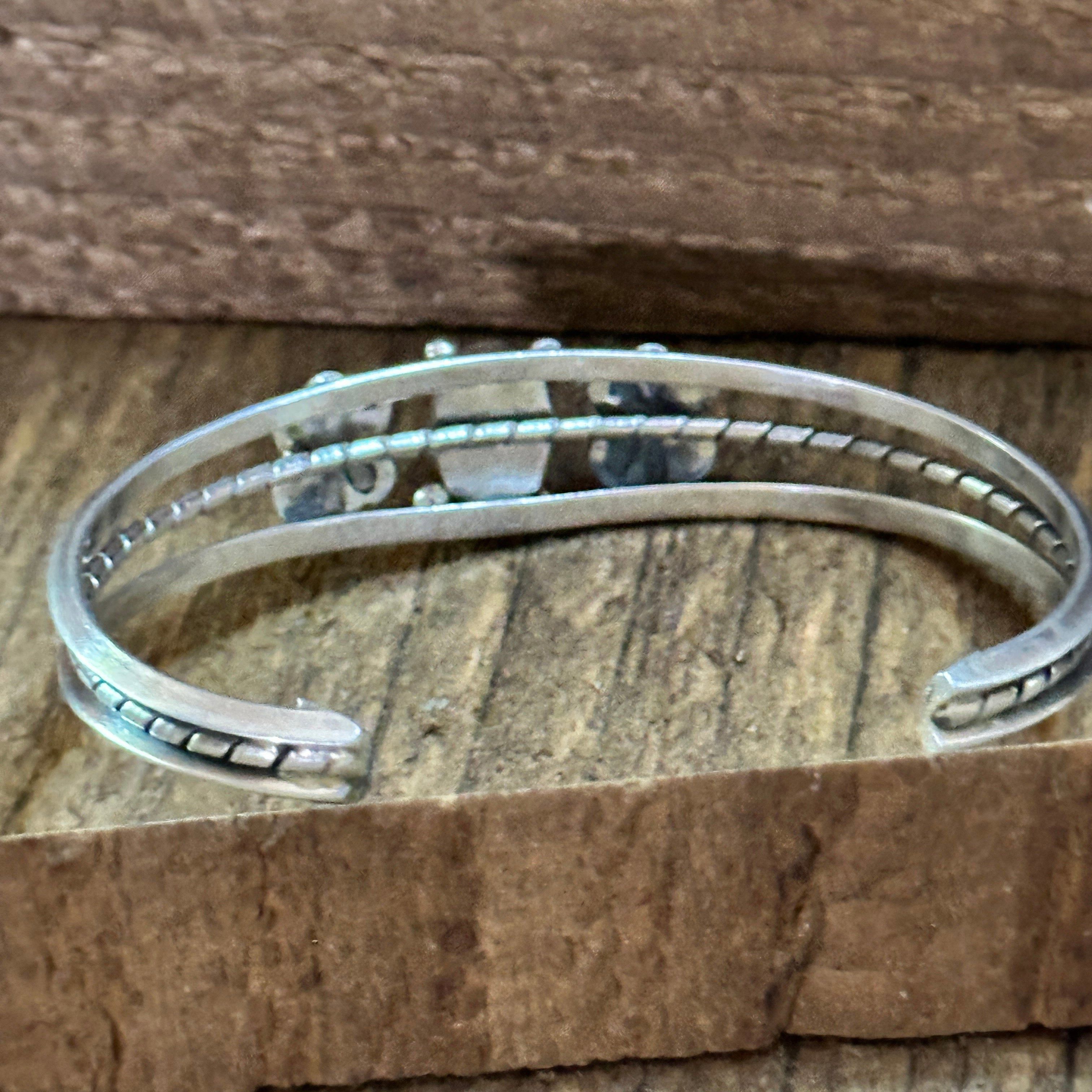 Other Navajo Sterling Cuff & Kingman Turquoise Floral Cuff Bracele Size ONE SIZE - 5 Thumbnail