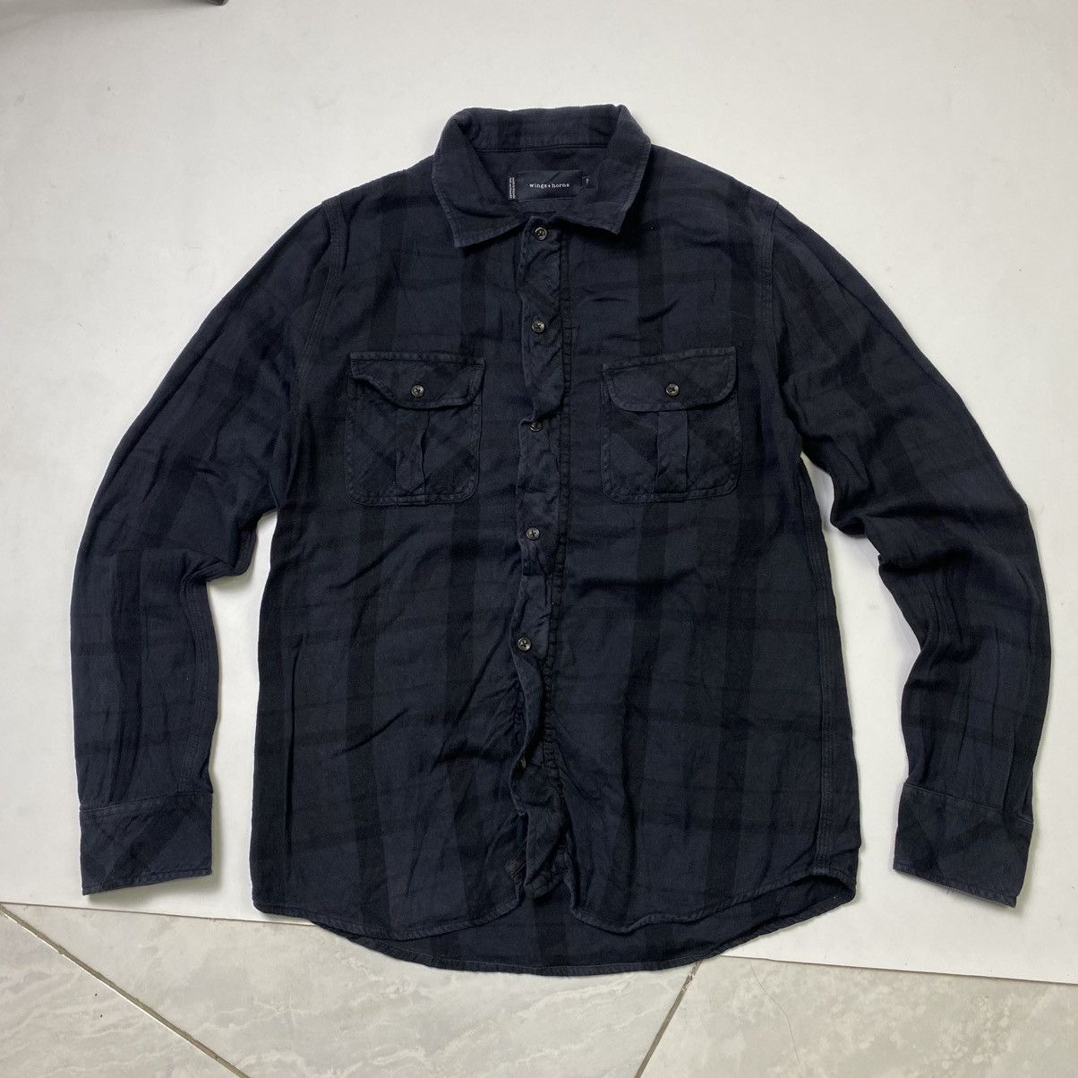 Le Grande Bleu (L.G.B.) × Wings + Horns Vintage Wings + Horn long sleeve zipper button shirt Size US M / EU 48-50 / 2 - 9 Thumbnail