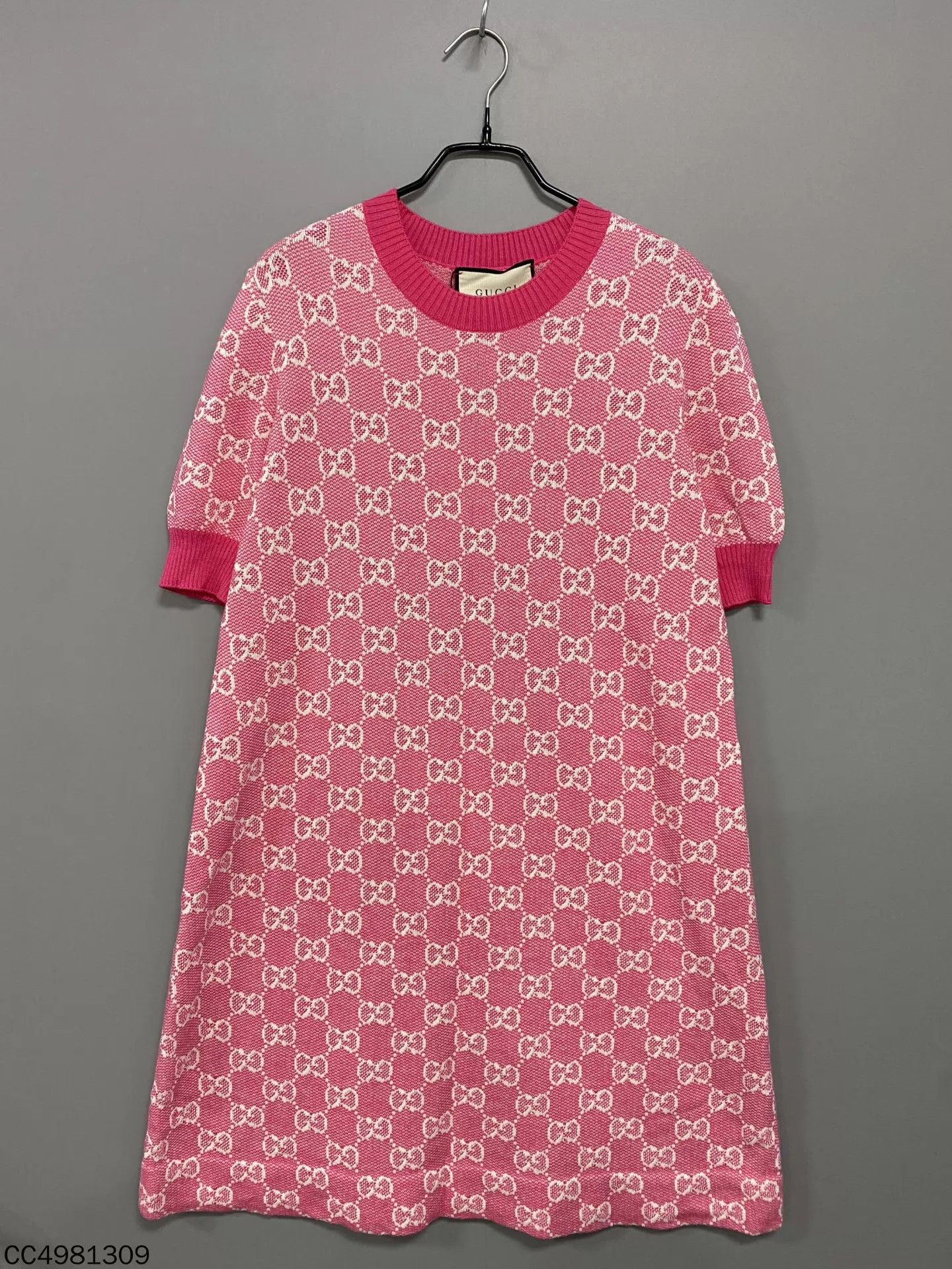 Gucci GUCCI Pink Jacquard Allover Print Dress XL 99 New Size XL / US 12-14 / IT 48-50 - 1 Thumbnail