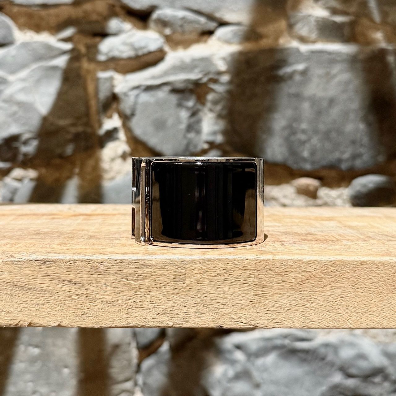 Hermes Hermès Black Enamel Extra Wide Clic Clac H PHW Bracelet Size ONE SIZE - 3 Thumbnail