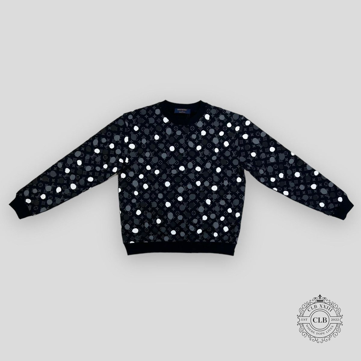 Louis Vuitton® LV X Yk Infinity Dots Silk Shirt Black. Size 38 in