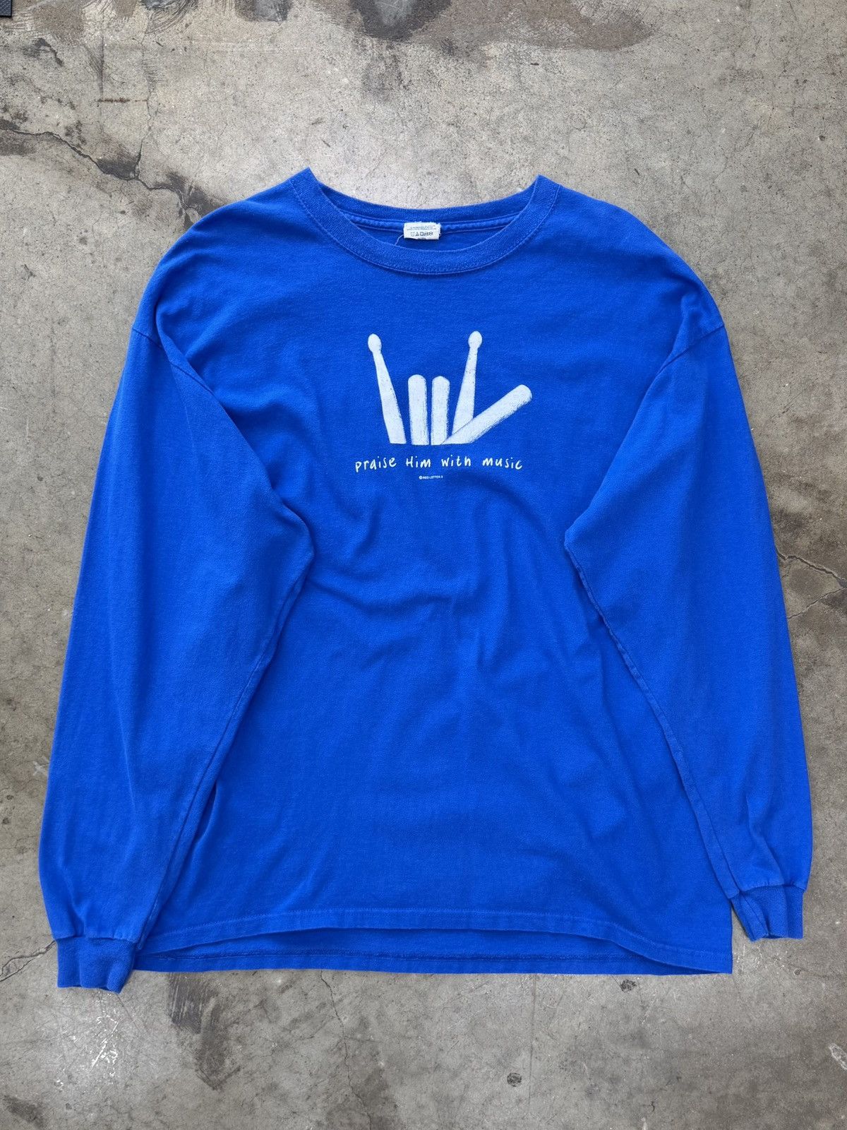 Vintage Vintage Religious Praise Him With Music Rock Jesus LS XL Size US XL / EU 56 / 4 - 2 Thumbnail