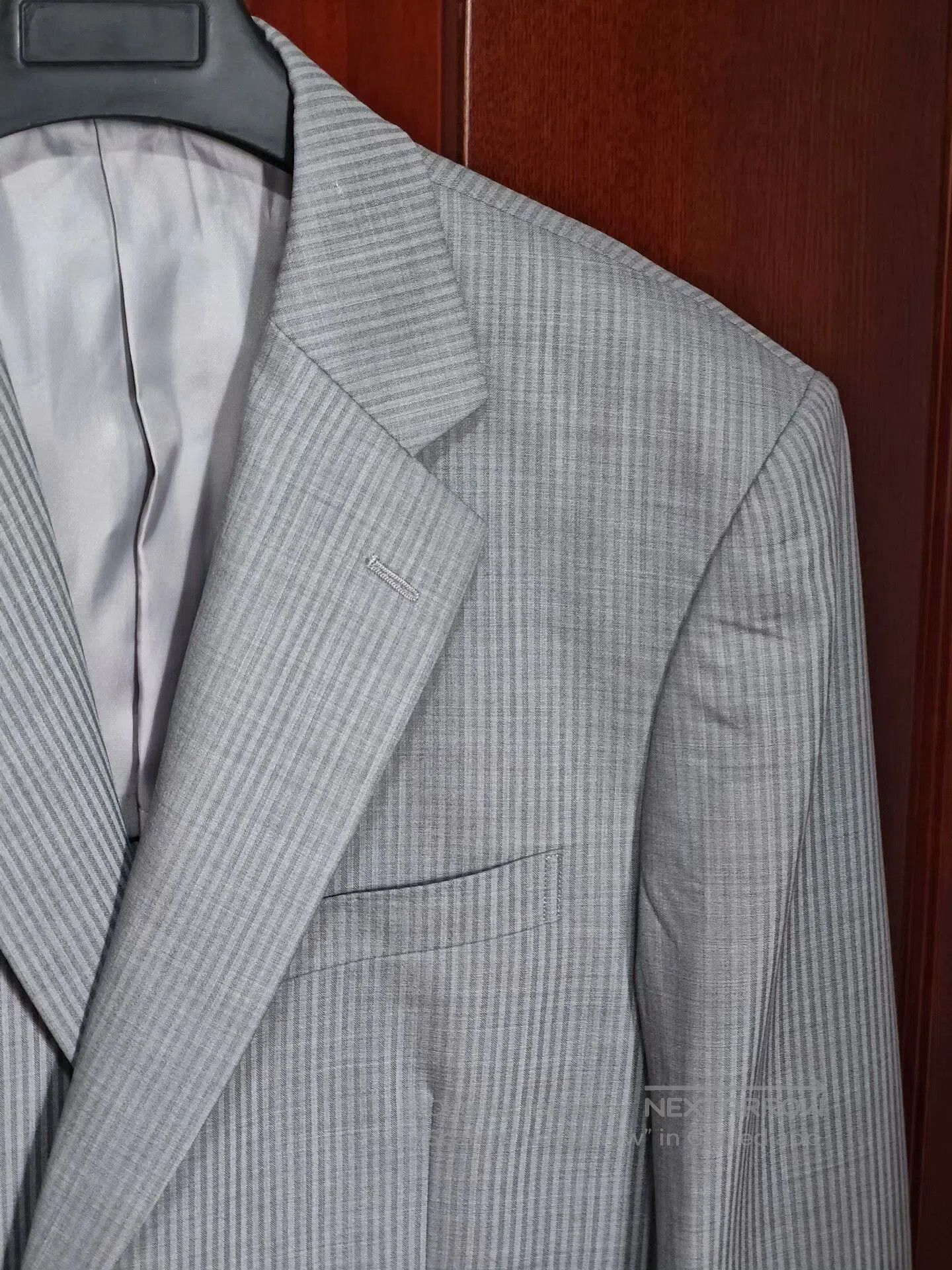 Ermenegildo Zegna Gray Striped Wool Suit Jacket. Size US L / EU 52-54 / 3 - 2 Thumbnail