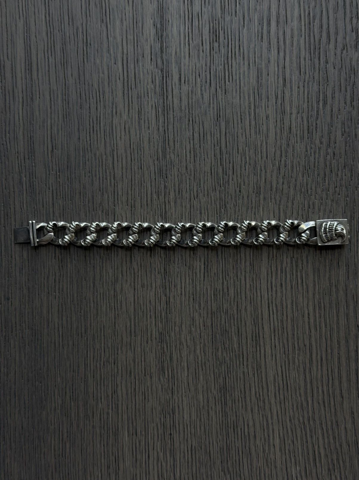 Chrome Hearts 8" - Chrome Hearts Horn Fancy Link Silver Cuban Bracelet Size ONE SIZE - 2 Thumbnail
