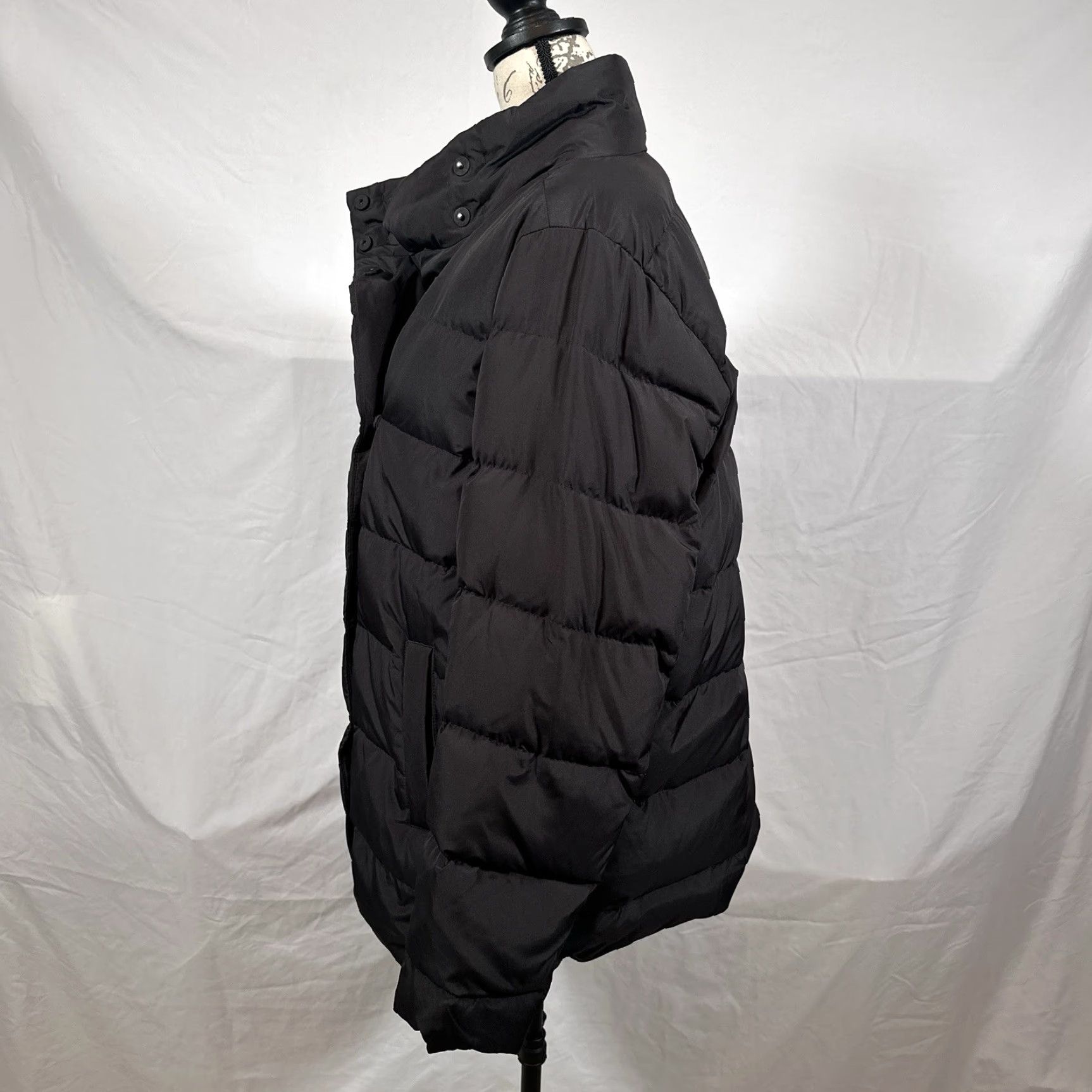 J. Jill J Jill Down Puffer Coat Womens Large Black Asymmetrical Snap Outdoor Warm Cozy Coat Size L / US 10 / IT 46 - 2 Thumbnail
