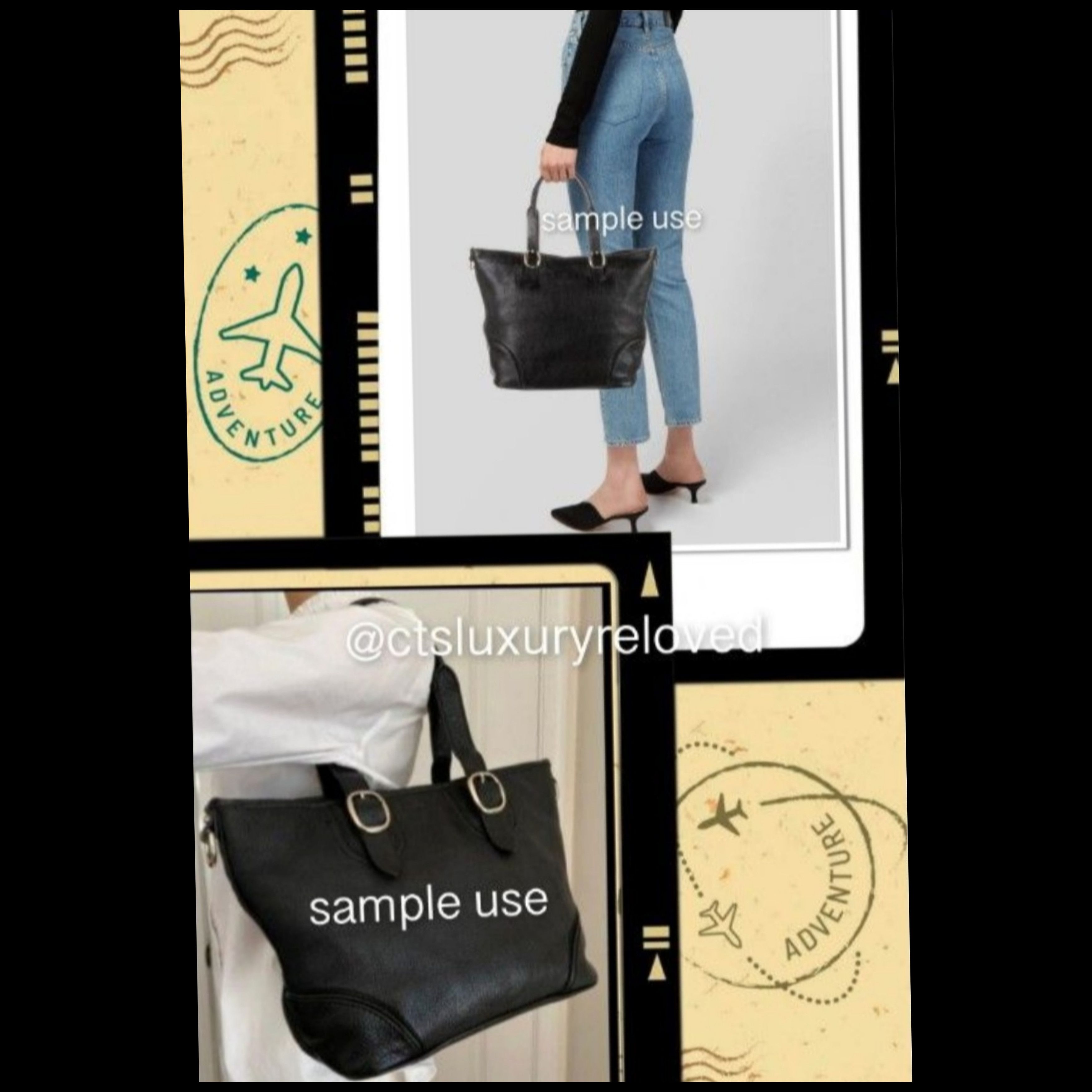 Burberry Burberry Classic Black Pebbled Leather Tote Shoulder Bag Size ONE SIZE - 3 Thumbnail