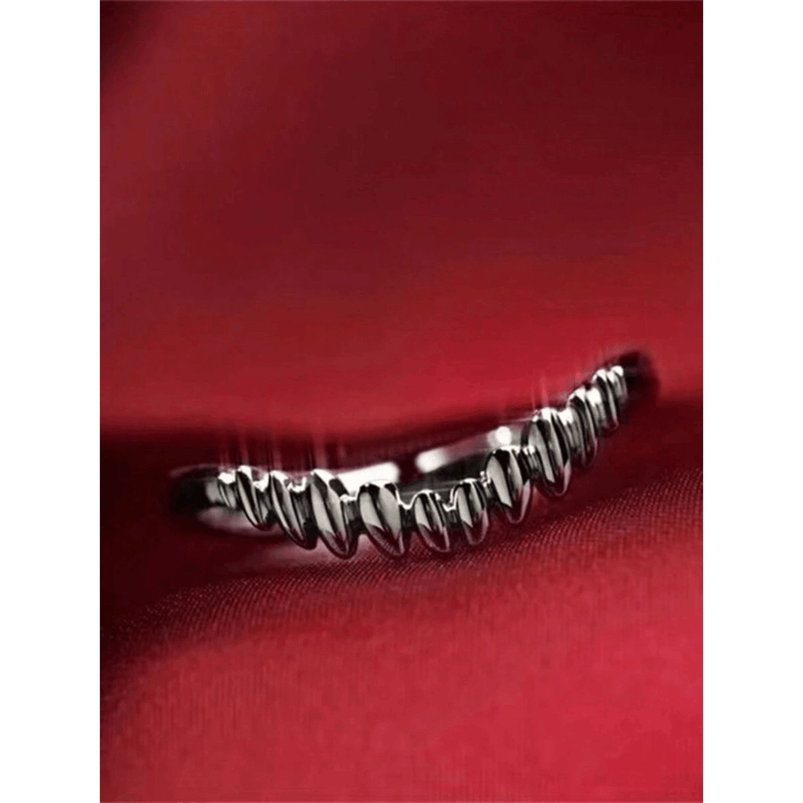 Other Wicked Silk Goth Emo Vampire Fang Ring 2pcs Set - Silver Size ONE SIZE - 4 Thumbnail
