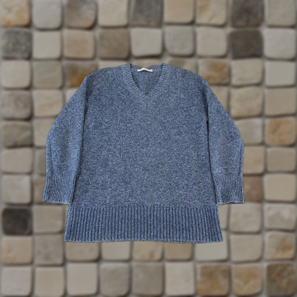 Everlane Everlane Men's Sweater Blue Cotton Knit V-Neck XS Long Sleeve Pullover Regular Fit Size US XS / EU 42 / 0 - 1 Thumbnail