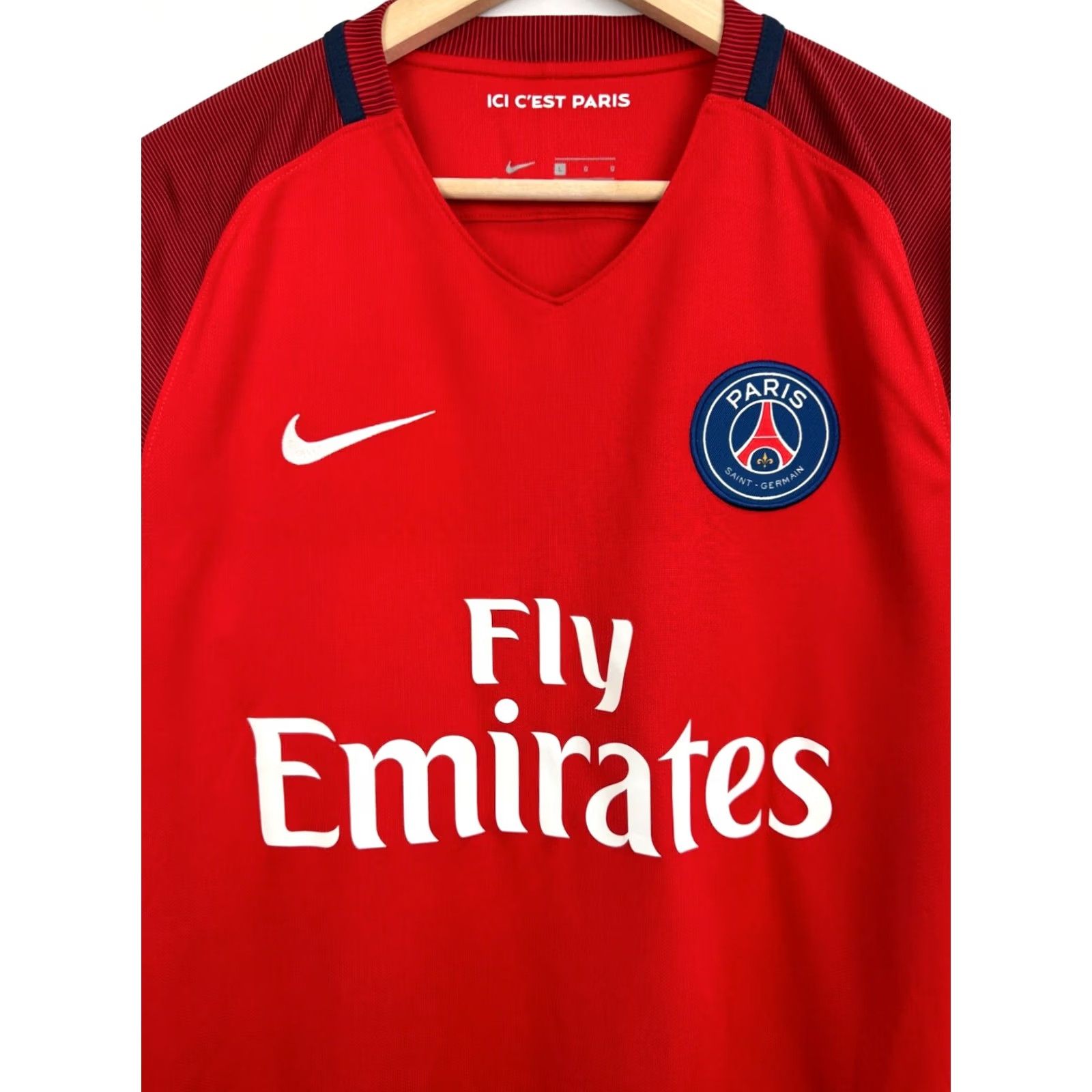 Nike Nike Draxler PSG Paris Saint Germain 2016 Soccer Jersey T-Shirt L Red Mens Size US L / EU 52-54 / 3 - 5 Thumbnail