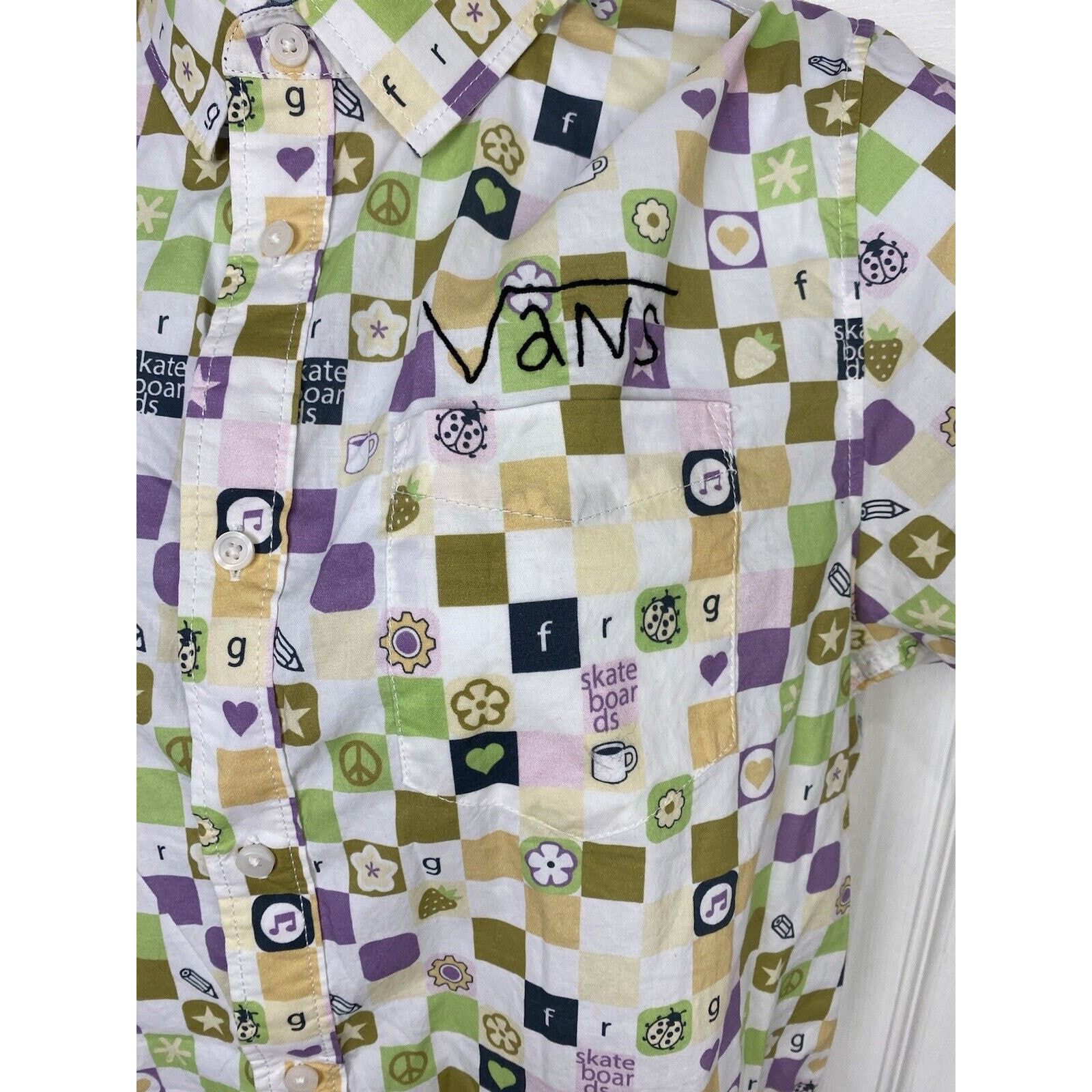 Vans Vans Frog Skateboards Short Sleeve Button Shirt Checkerboard Size US M / EU 48-50 / 2 - 4 Thumbnail