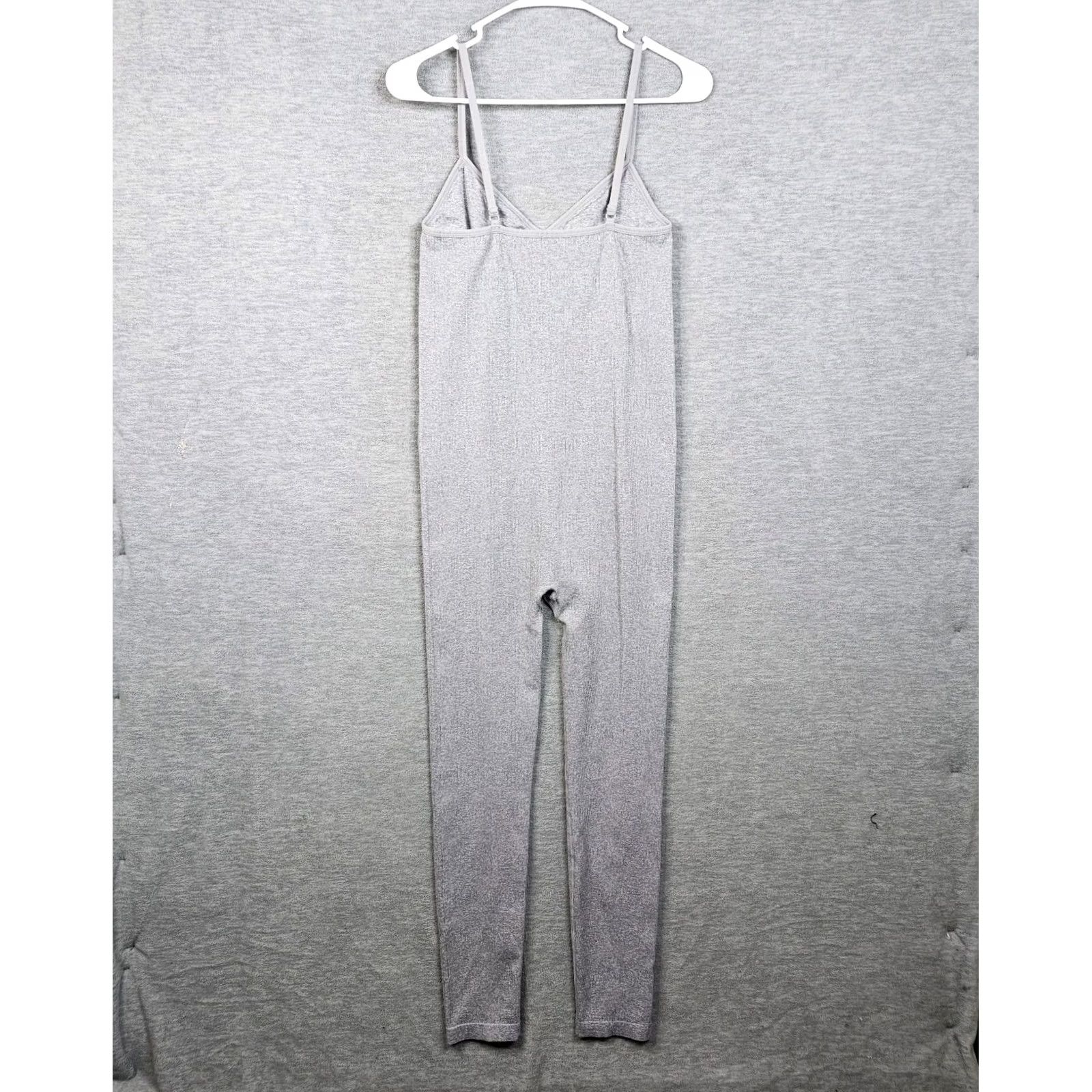 Vintage HATCH Grey Body Maternity Rib Unitard Jumpsuit V-neck Skinny Leg Size M Womens Sleeveless Size 32" / US 10 / IT 46 - 5 Thumbnail