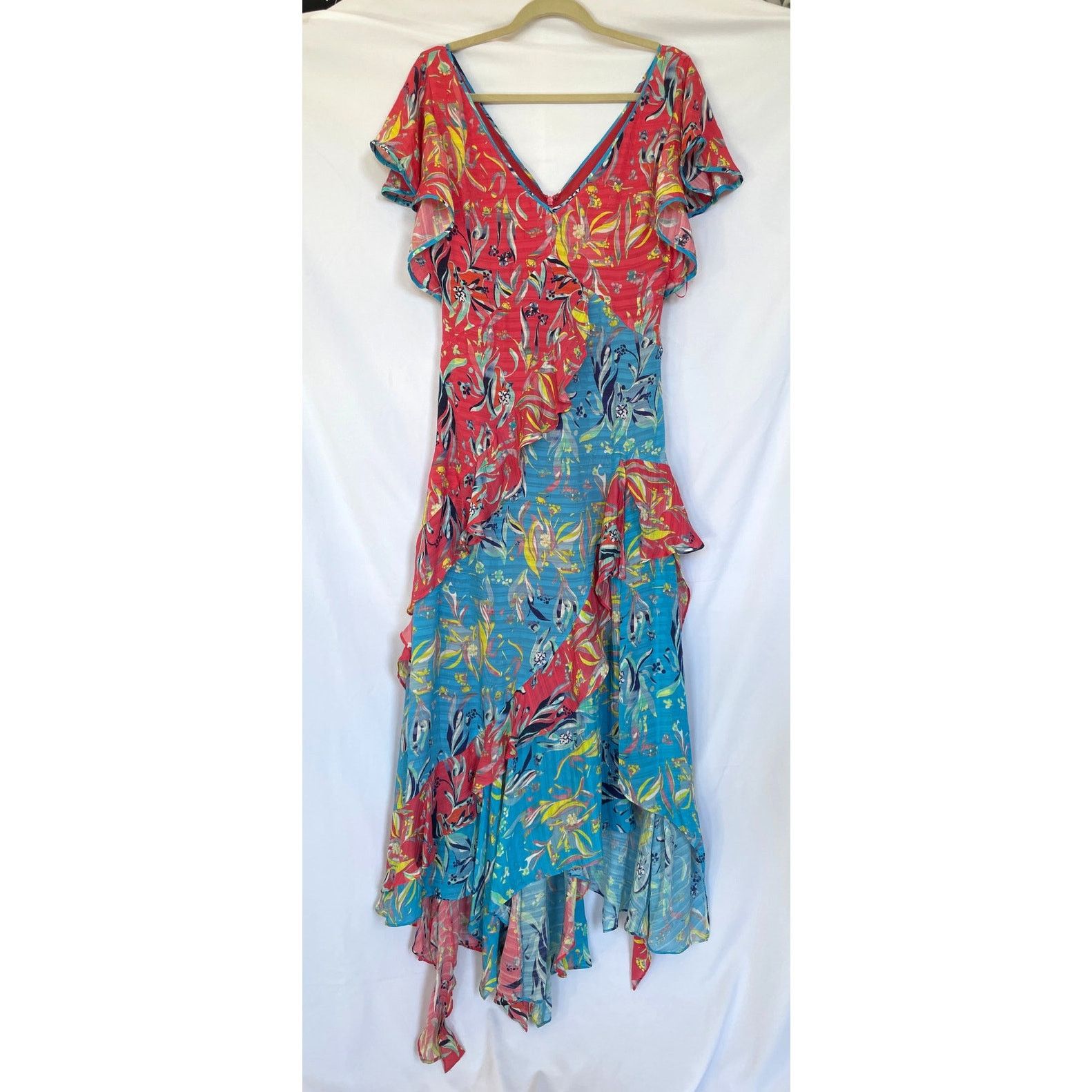 Tanya Taylor Tanya Taylor Silk Floral Ruffle Iliana Maxi Dress, 8 Tall Size M / US 6-8 / IT 42-44 - 3 Thumbnail