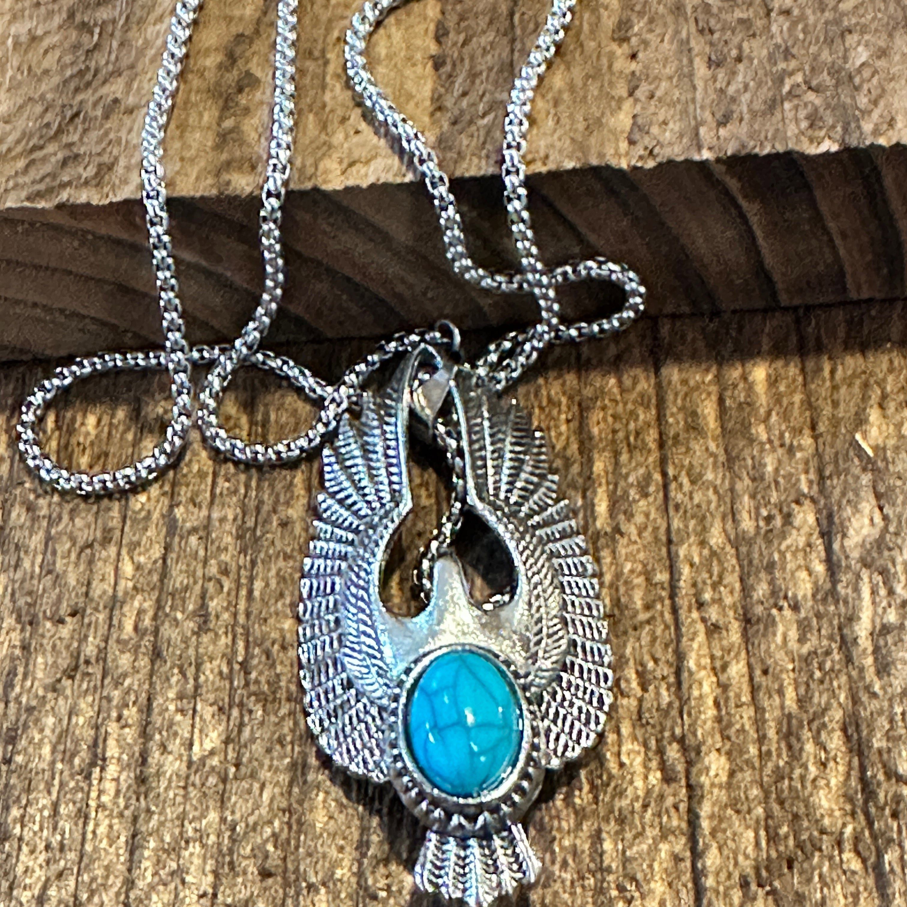 Other Boho Hippie Vintage Native American Eagle Turquoise Pendant Size ONE SIZE - 1 Thumbnail