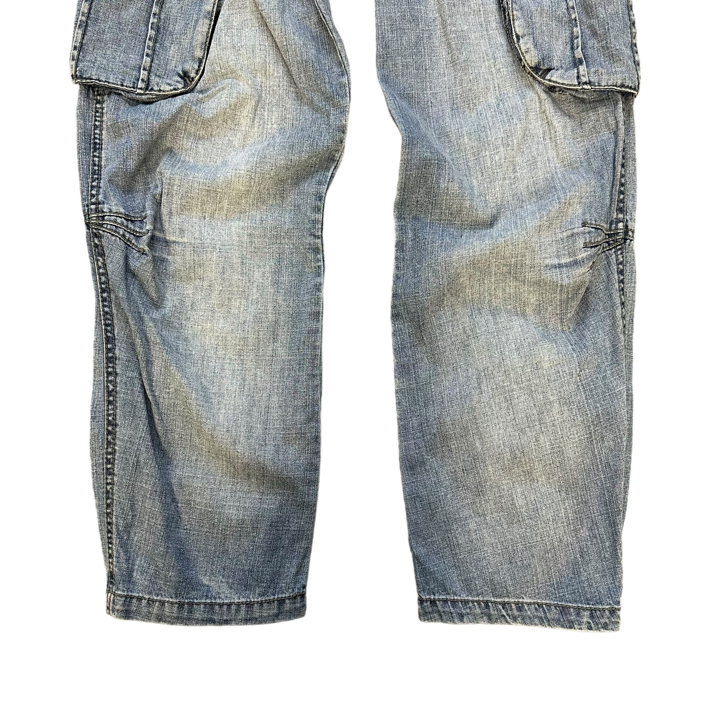 Vintage Blue Willi's Denmark Washed Cargo Jean Pant #A32-0734 Size 29" - 6 Thumbnail