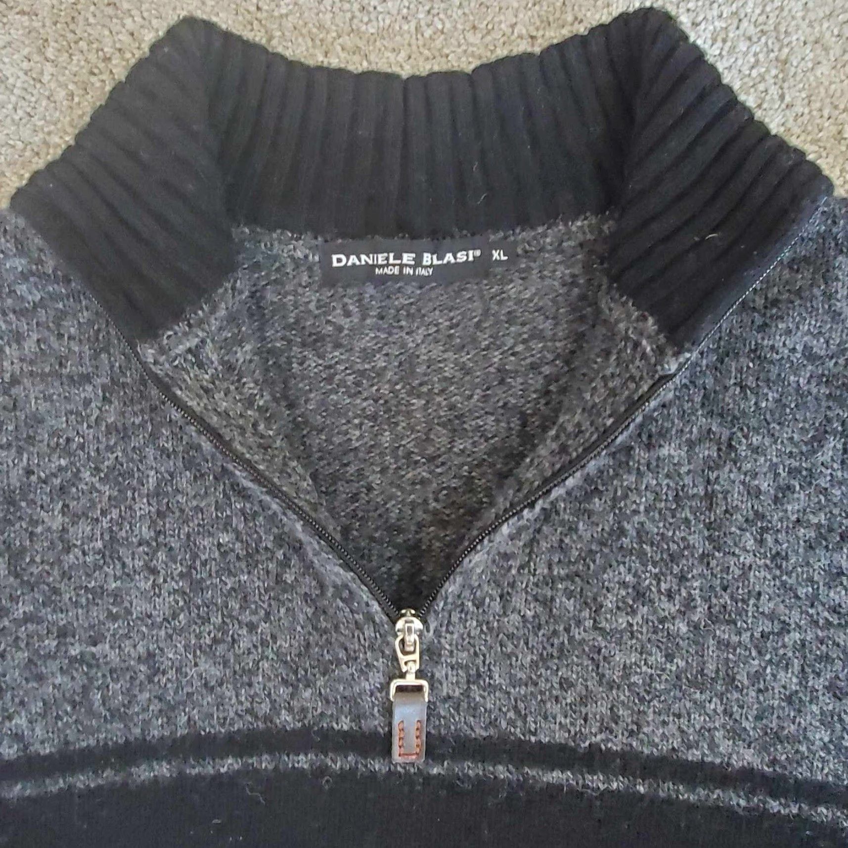 Vintage Daniele Blasi Sweater Mens XL 1/4 Zip Wool Blend Gray Nordic Mock Neck Size US XL / EU 56 / 4 - 2 Thumbnail