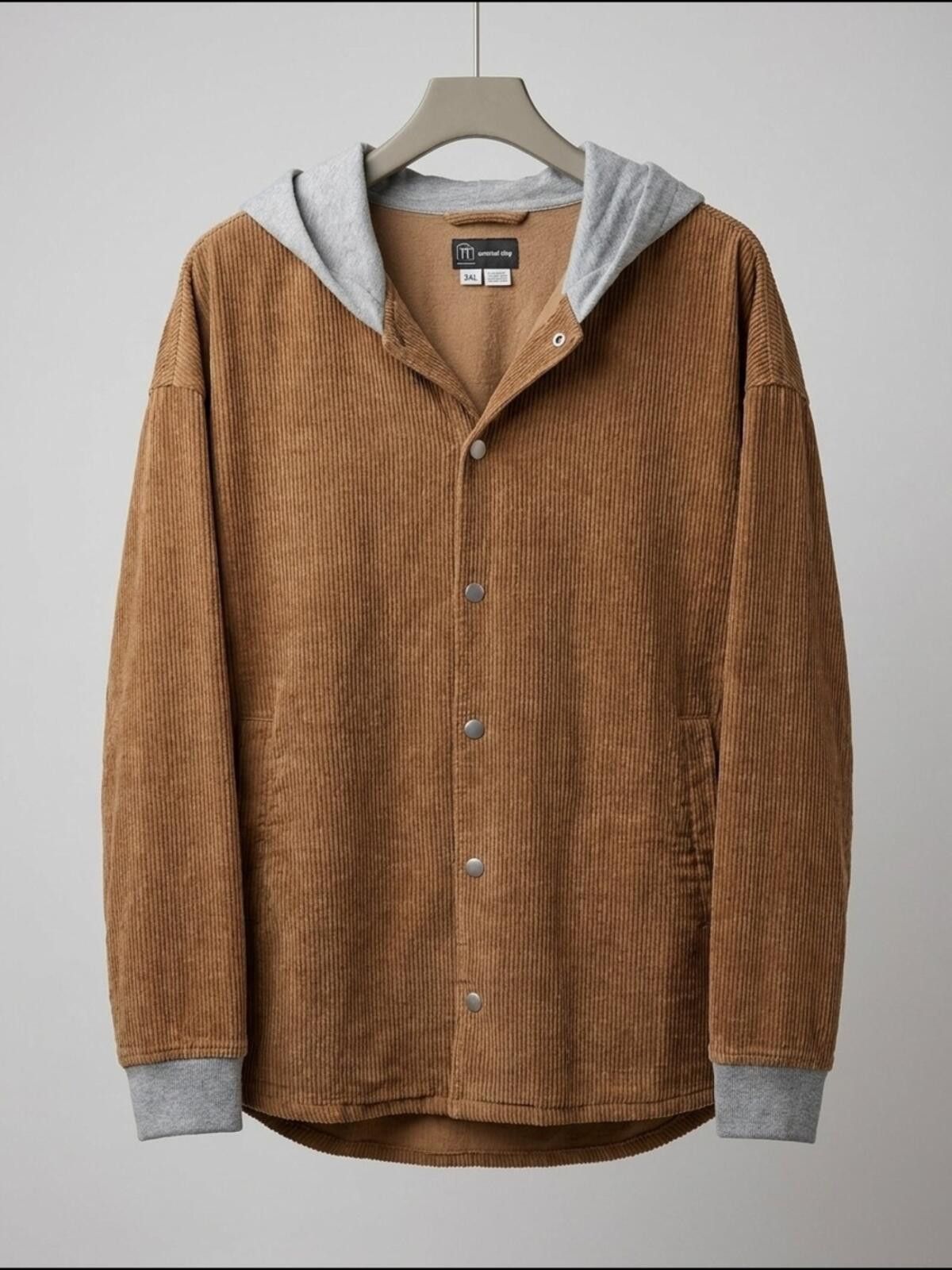 Other Original Use Corduroy Shirt Jacket in Brown with Gray Hood Size US XXL / EU 58 / 5 - 1 Thumbnail
