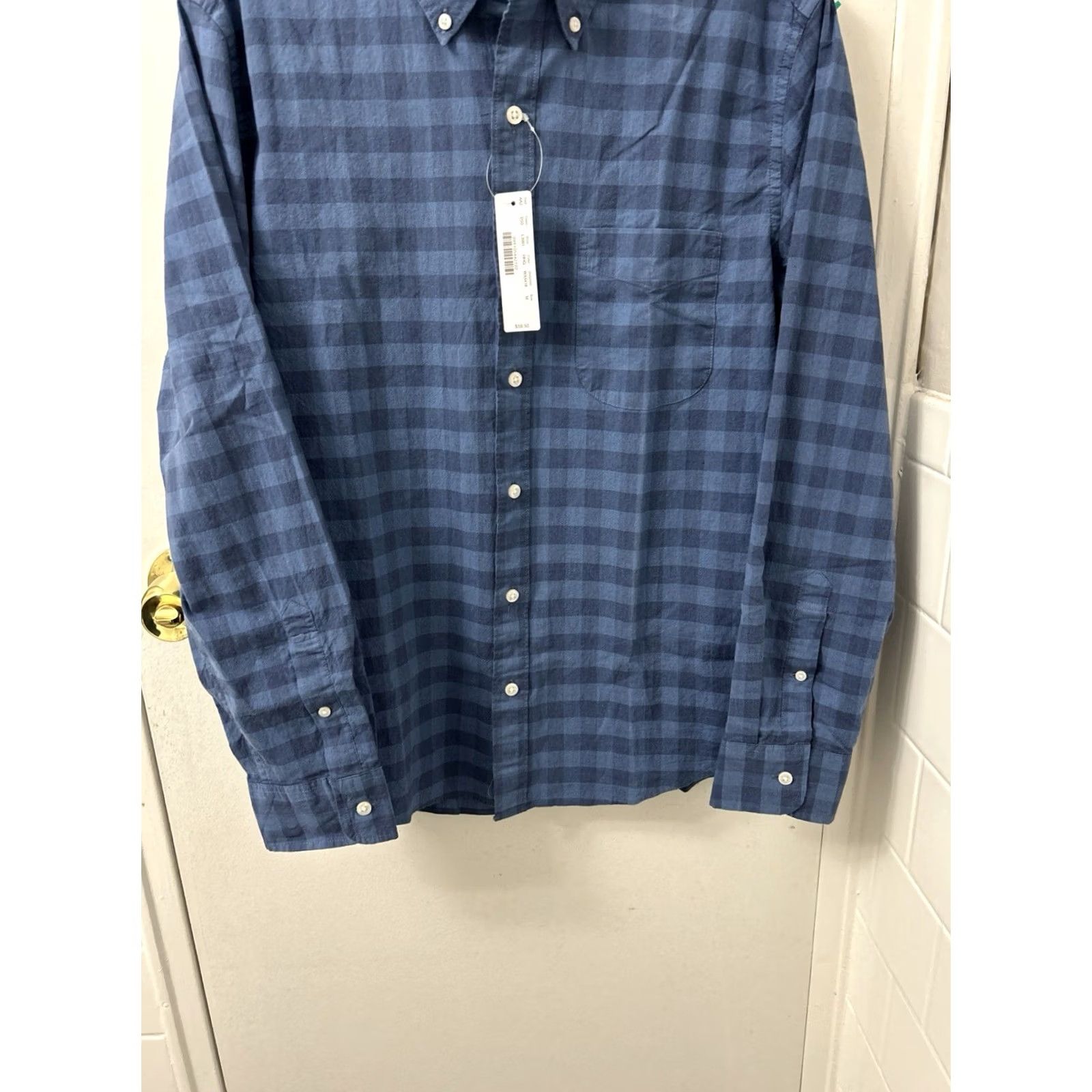 J.Crew VINTAGE J. Crew Shirt Mens M Blue Oxford Plaid Button-Down Long Sleeve NWT MSRP 60 Size US M / EU 48-50 / 2 - 3 Thumbnail