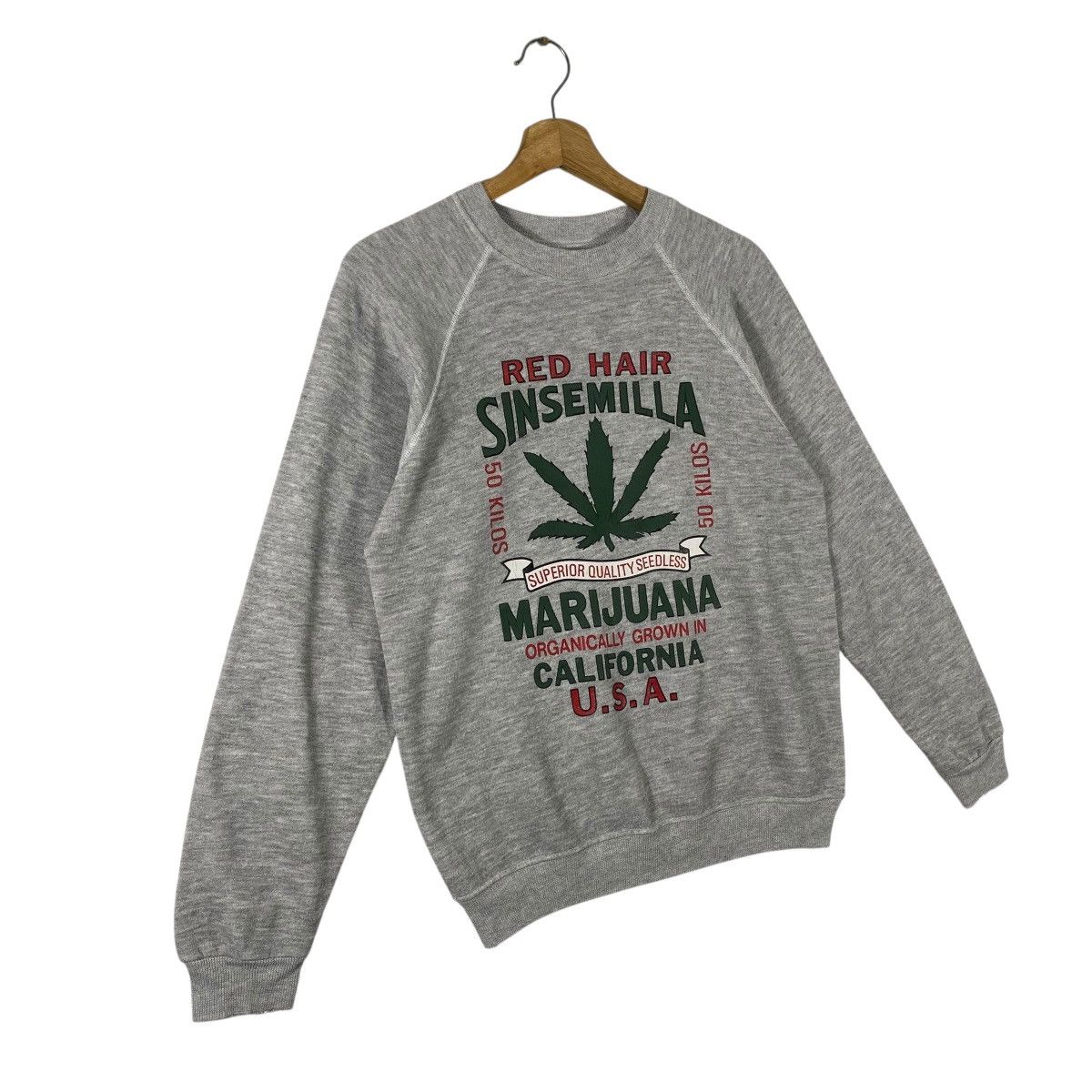 Vintage Vintage 80s Red Hair Sinsemilla Marijuana Sweatshirt M Size Size US M / EU 48-50 / 2 - 3 Thumbnail