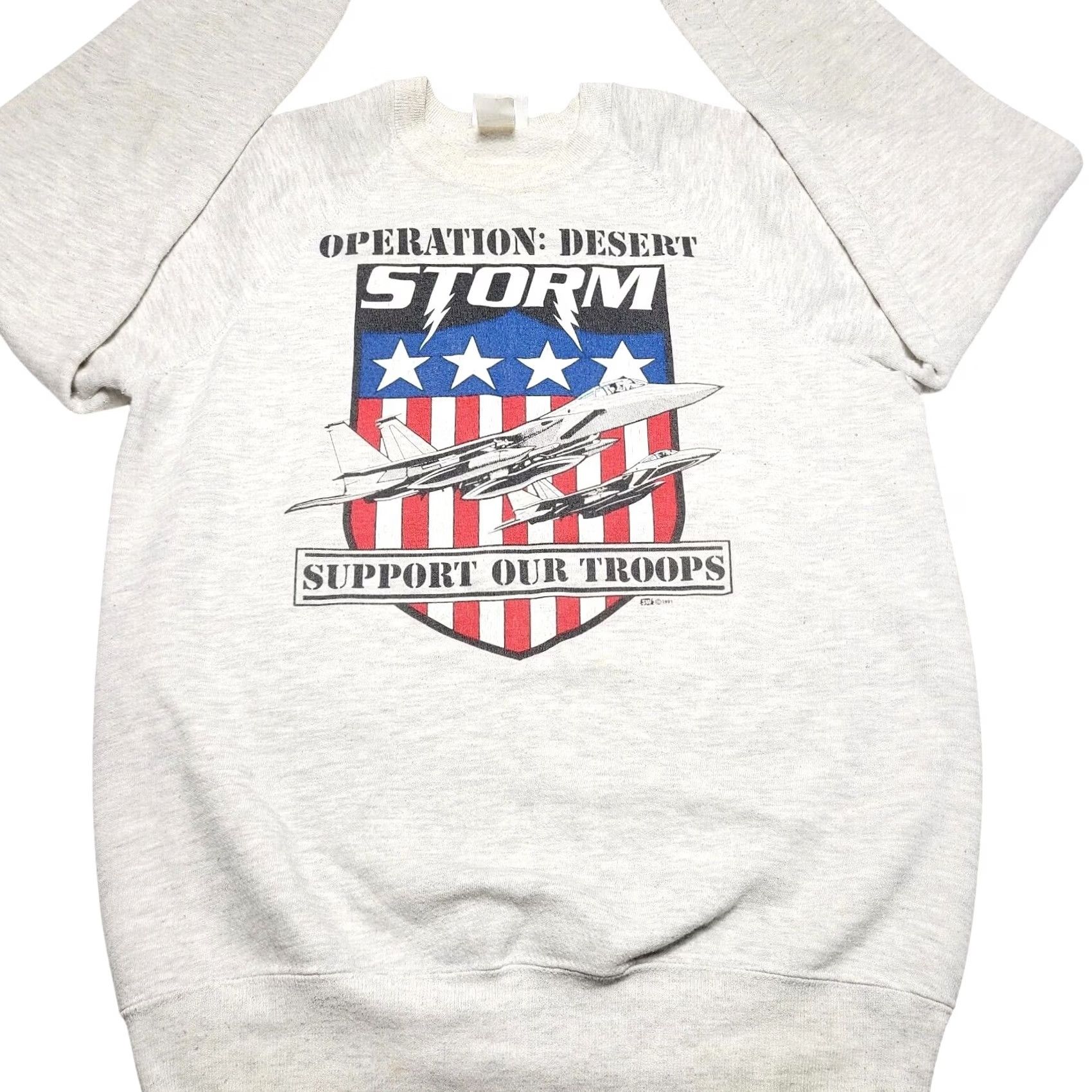 Lee VINTAGE Operation Desert Storm Support Troops Grey Sweatshirt 1991 Size Large Size US L / EU 52-54 / 3 - 2 Thumbnail
