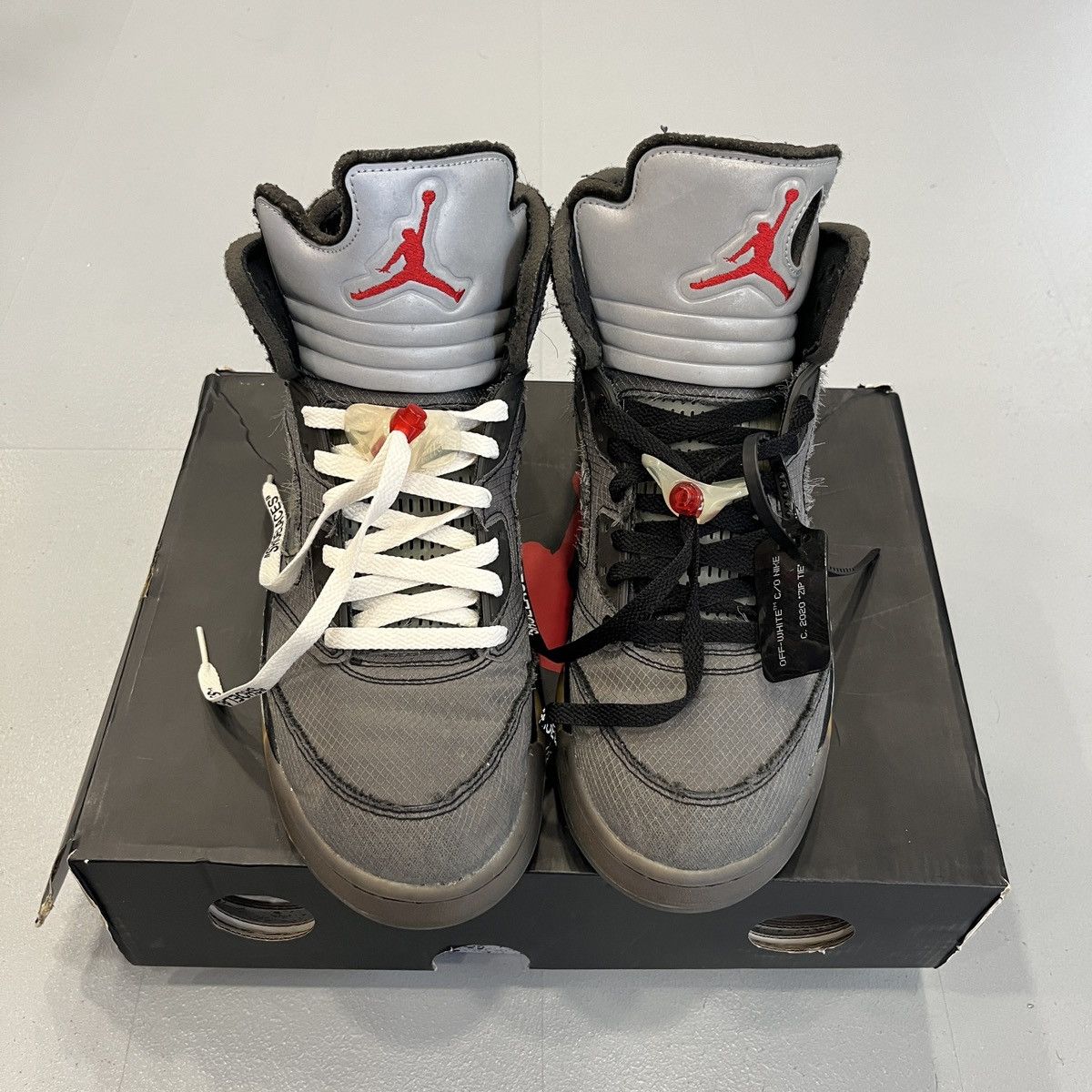 Jordan Brand × Off-White 2020 Jordan 5 Retro Off-White Muslin Size US 12.5 / EU 45-46 - 25 Thumbnail