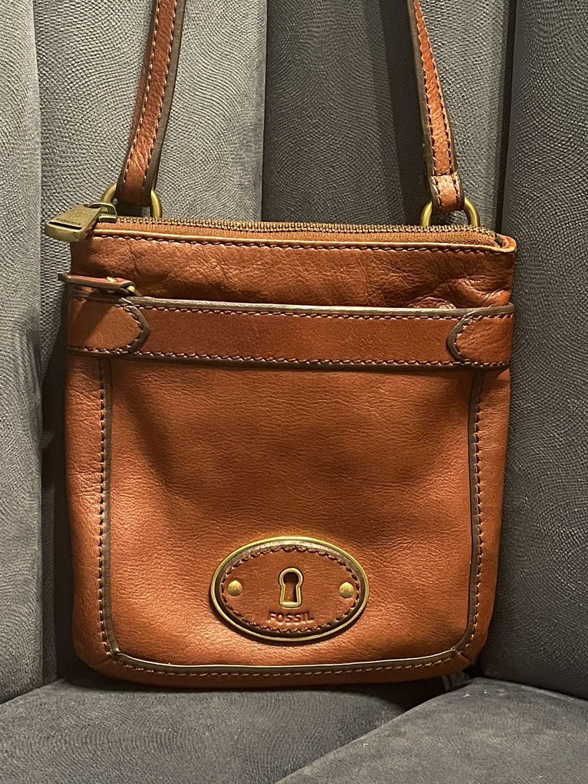 Fossil Fossil Key Per Crossbody Bag Brown Smooth Leather Small Size ONE SIZE - 2 Thumbnail