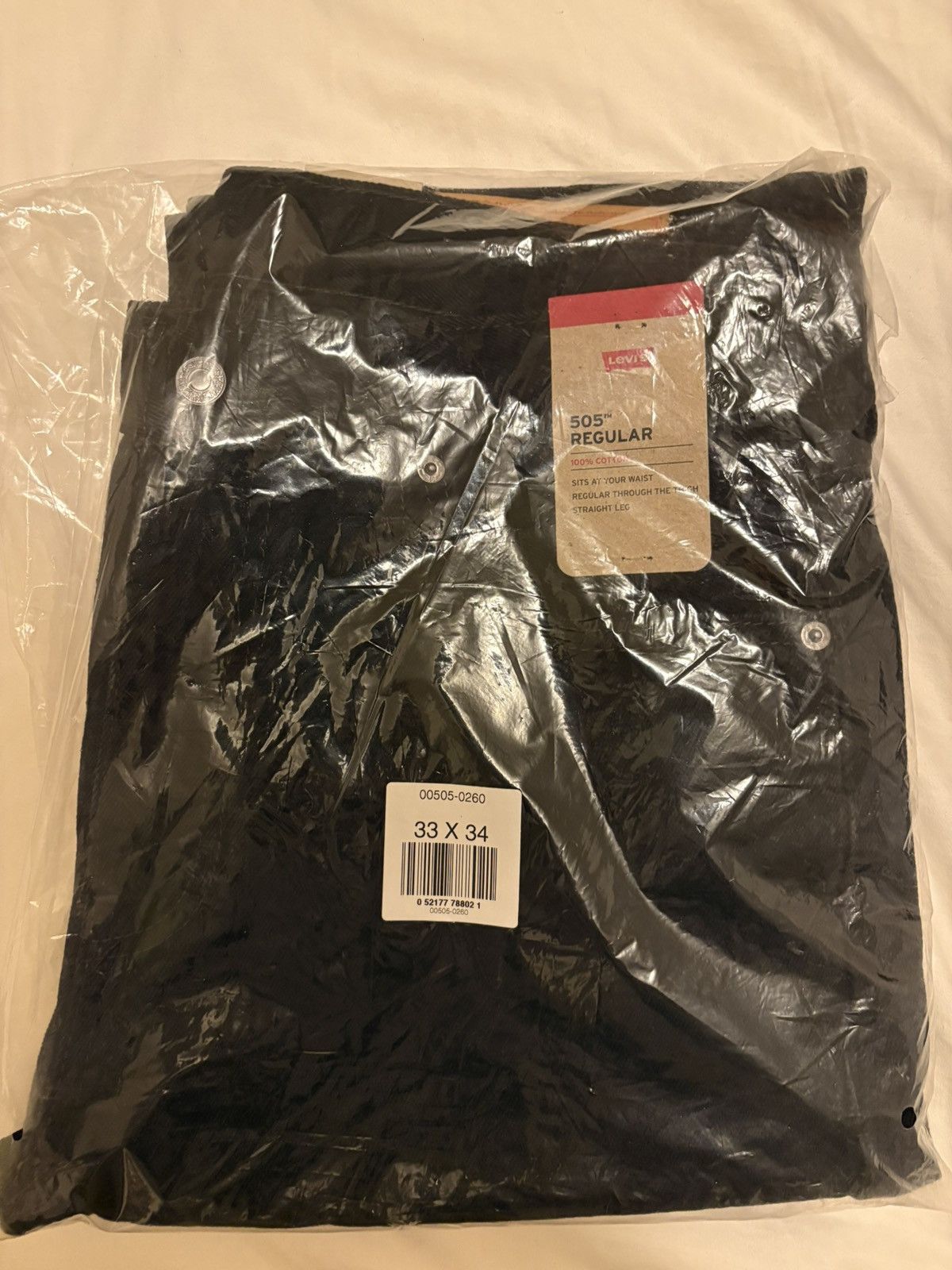 Levi's Black Levi's Men's 505 Regular Fit Jeans 33x34 Size US 33 - 4 Thumbnail