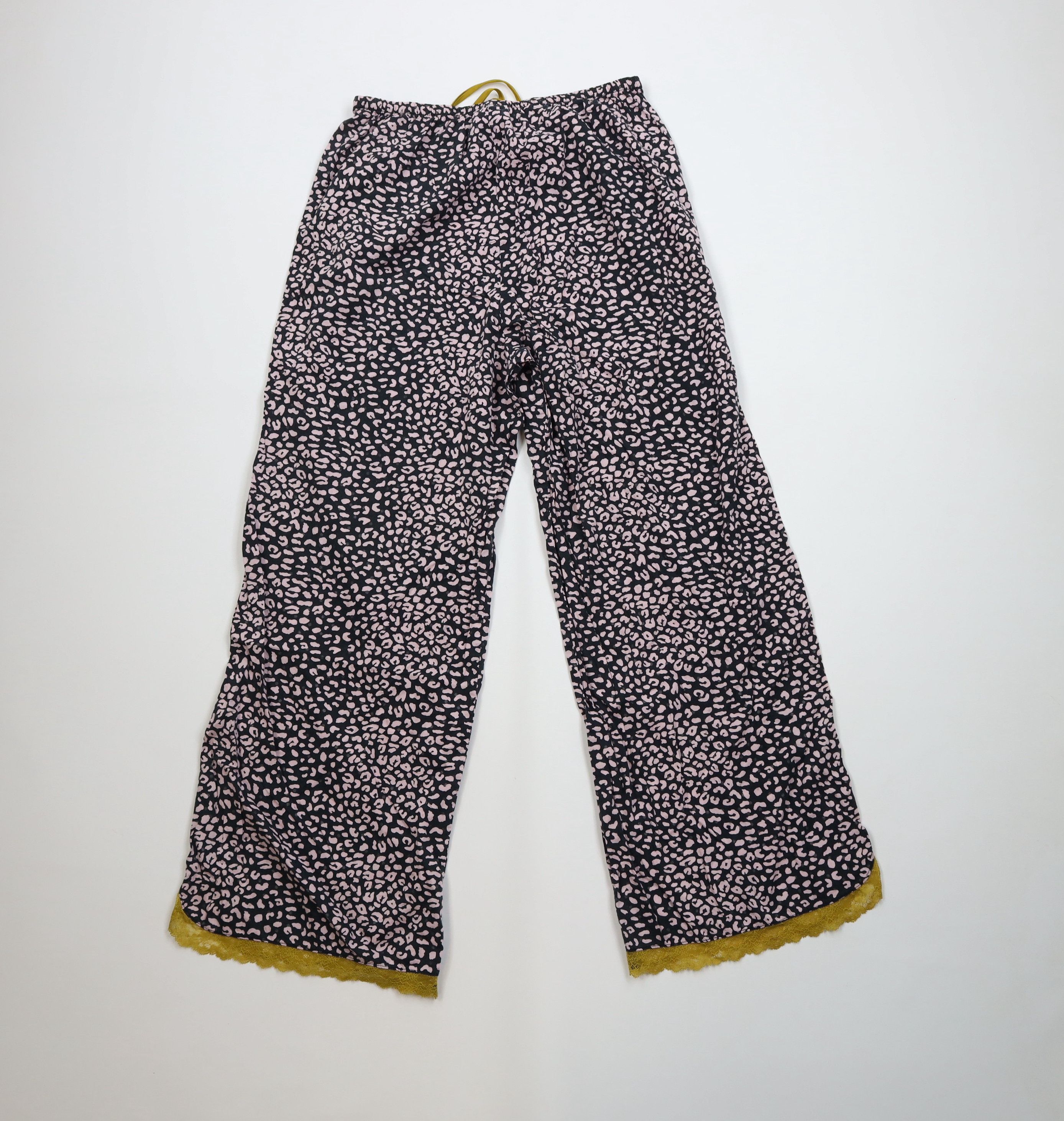 Vintage Victorias Secret Leopard Lace Trim Wide Leg Pajama Pants Size 28" / US 6 / IT 42 - 9 Thumbnail