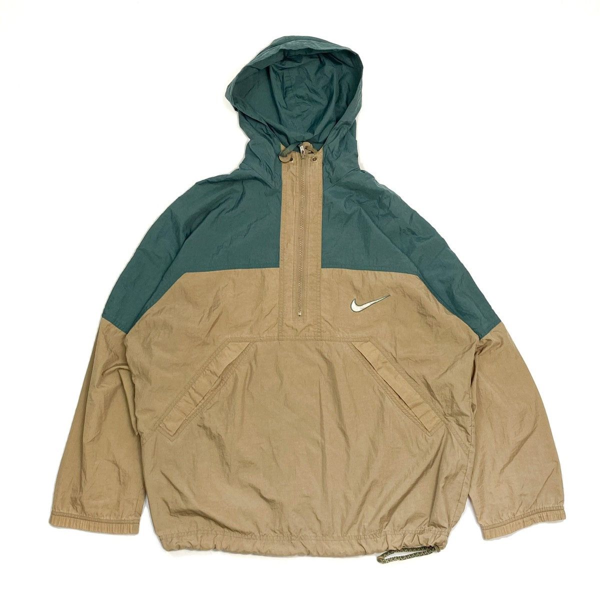 Nike × Vintage Vintage Nike Windbreaker BIG GREEN Swoosh Jacket Large Size US L / EU 52-54 / 3 - 1 Thumbnail