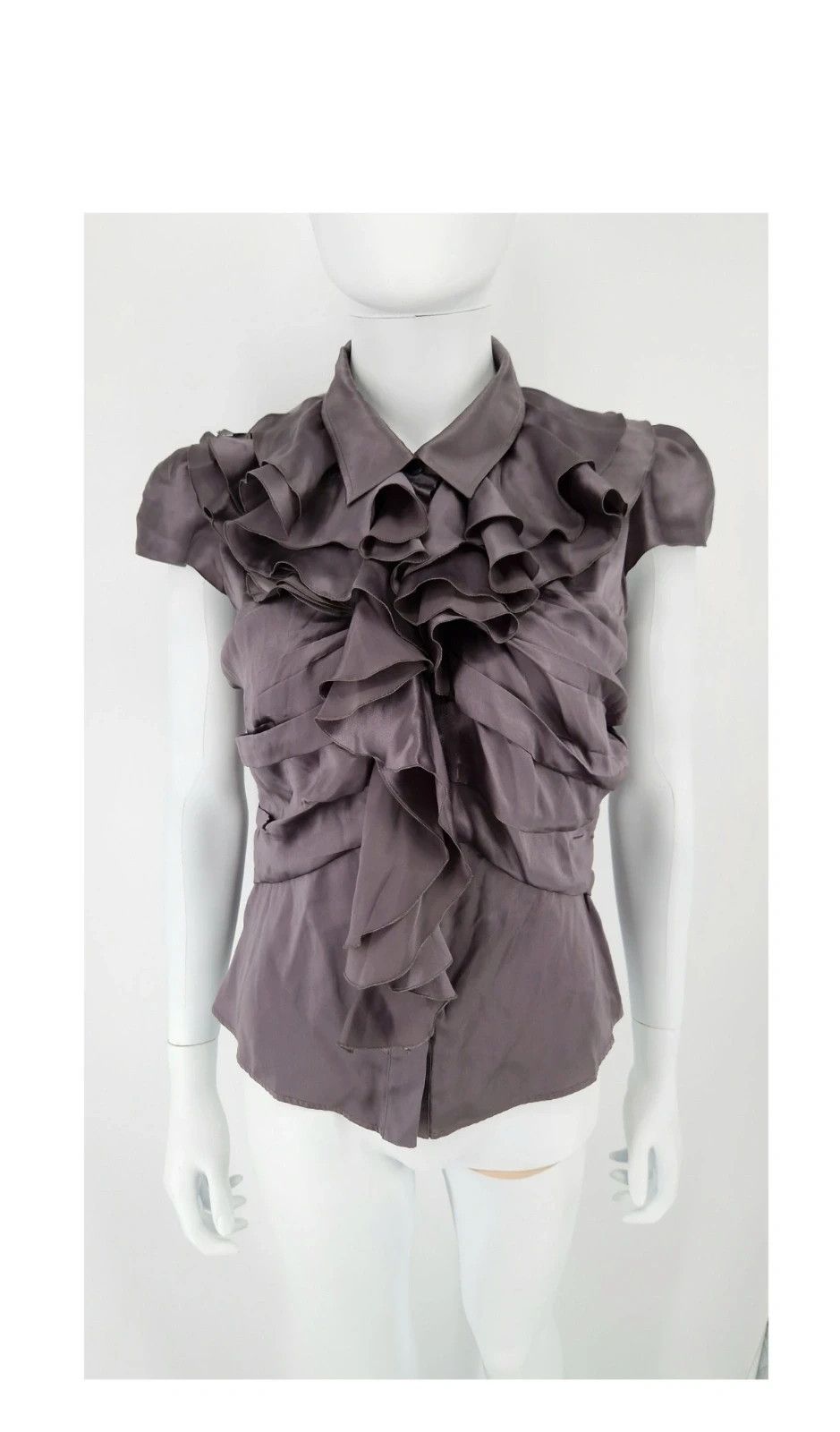 Prada Prada Ruffle Silk Blouse Avant Garde Size M / US 6-8 / IT 42-44 - 1 Thumbnail