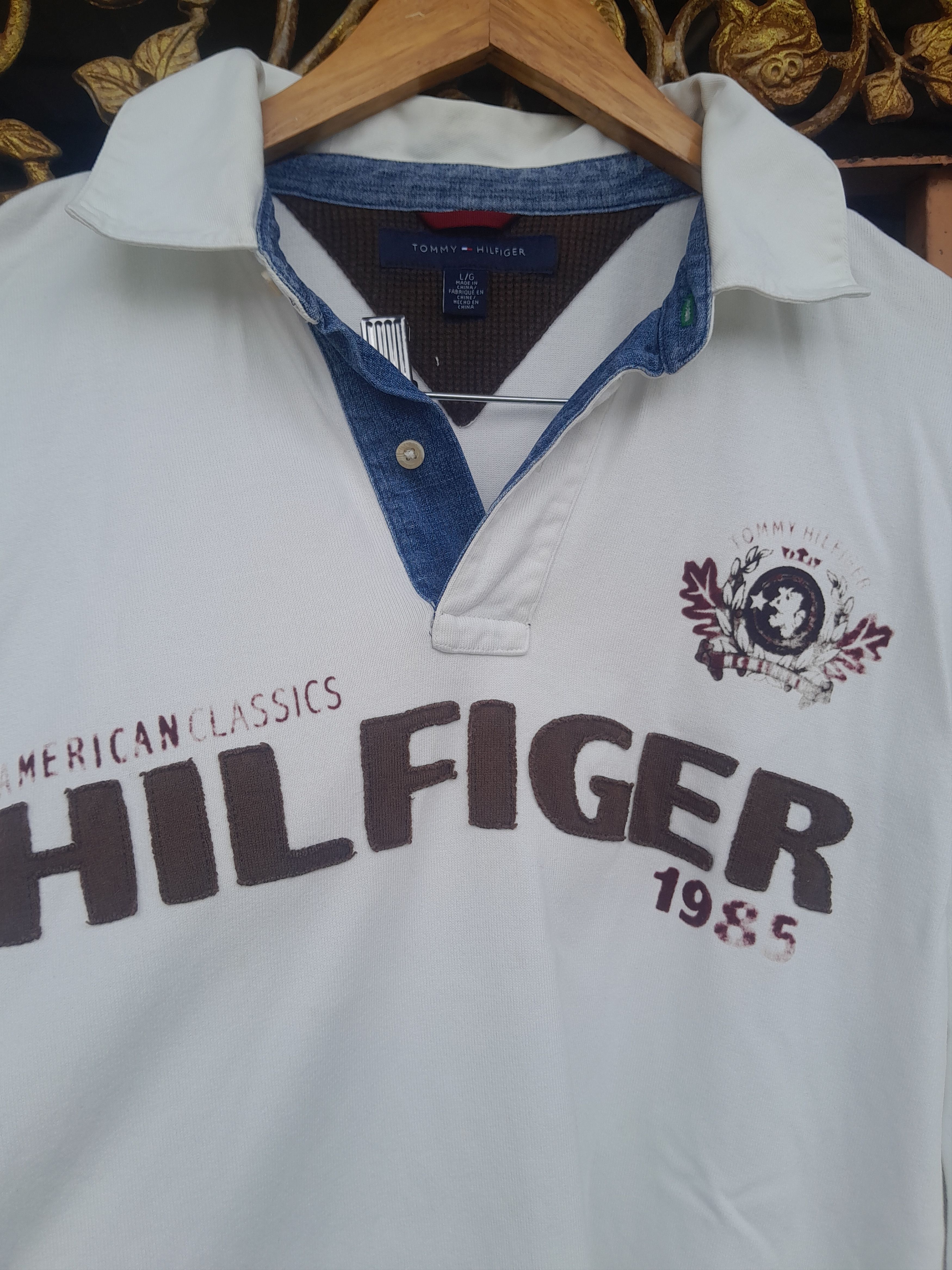 Tommy Hilfiger ❤FINAL DROP🔴DIRTY WHITE TOMMY HILFIGER POLO COLLAR Size US L / EU 52-54 / 3 - 3 Thumbnail