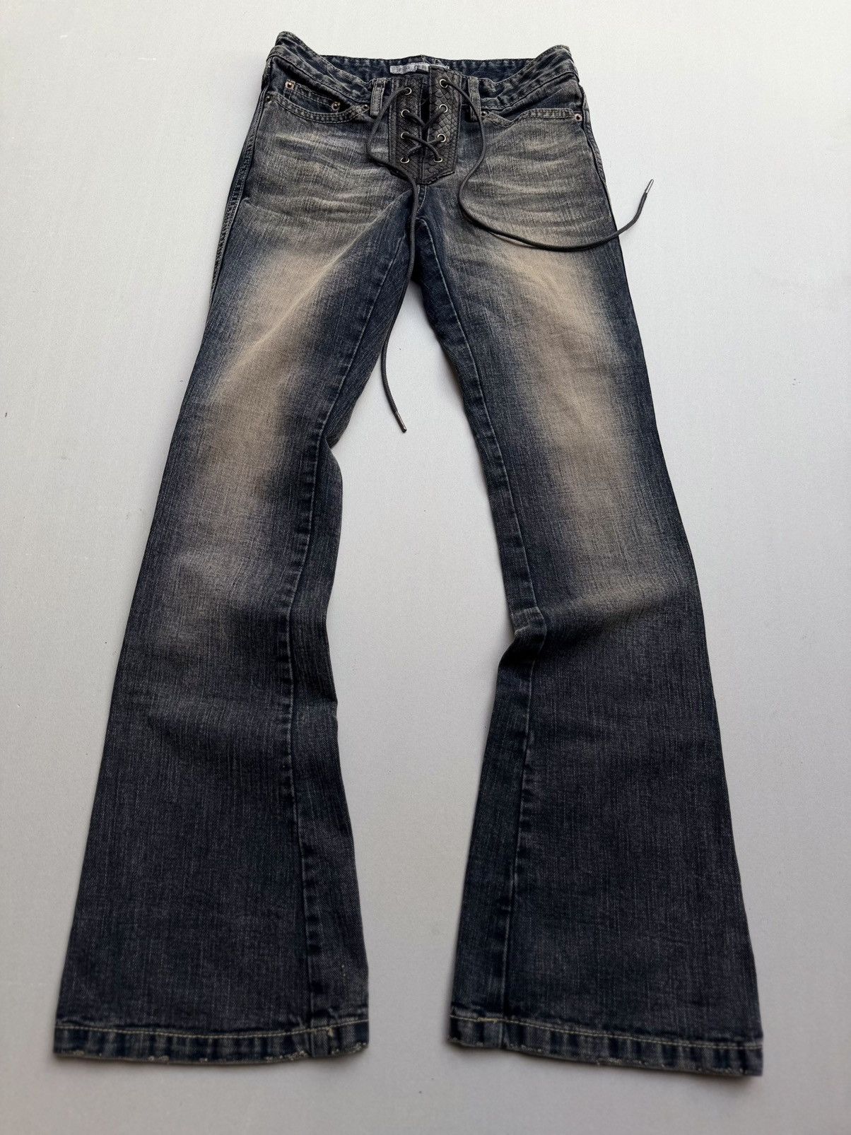 Japanese Brand EGOIST lace up flare jeans Size US 26 / EU 42 - 1 Thumbnail