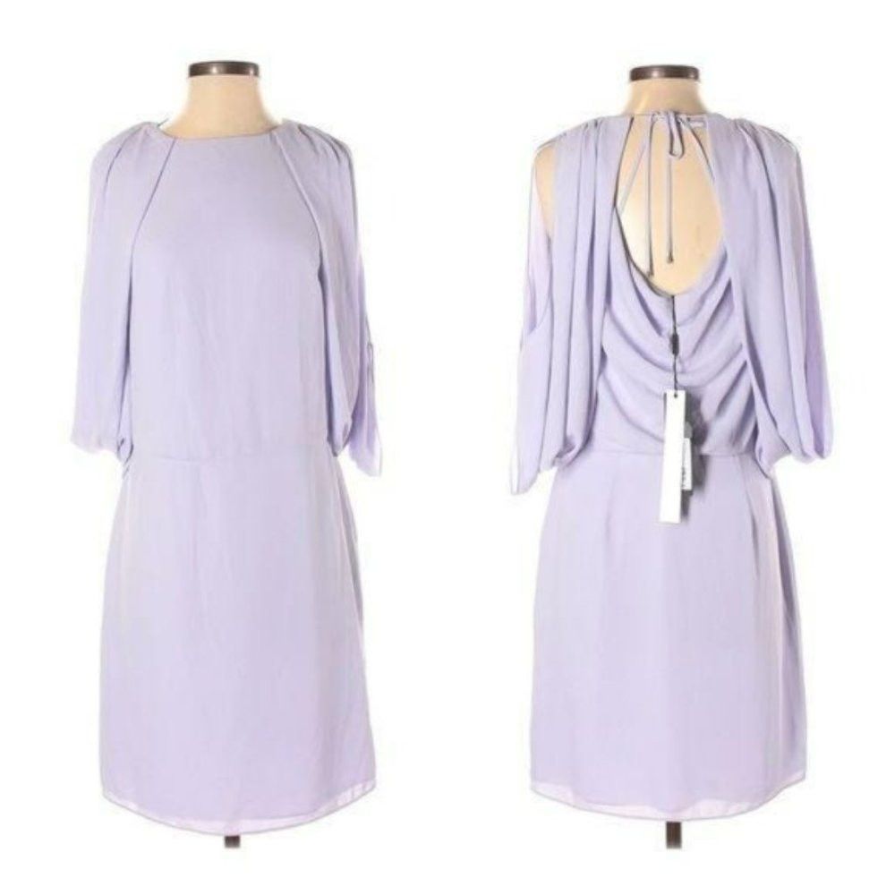 Halston Heritage NWT New $295 Halston Heritage Drape Back Cape Lavender Dres Size XL / US 12-14 / IT 48-50 - 2 Thumbnail
