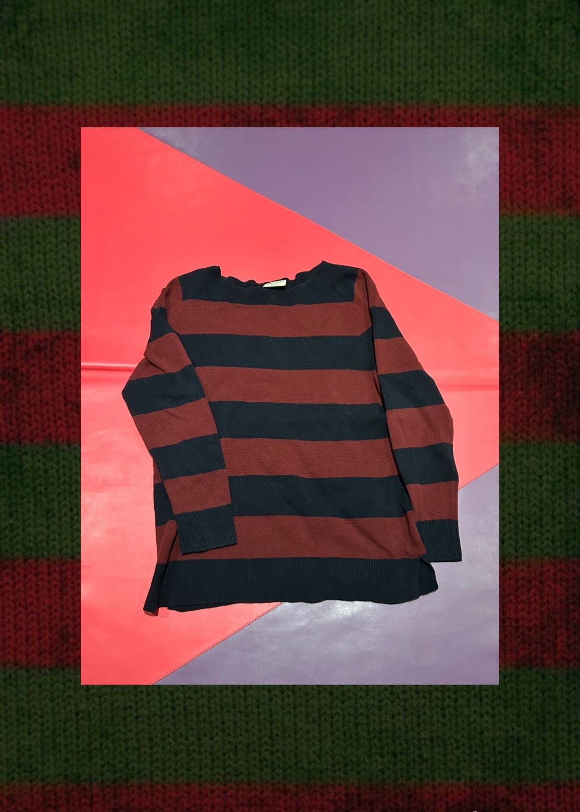 Japanese Brand × Other BLEU GREY STRIPED SWEATER CHEAP Size US M / EU 48-50 / 2 - 1 Thumbnail