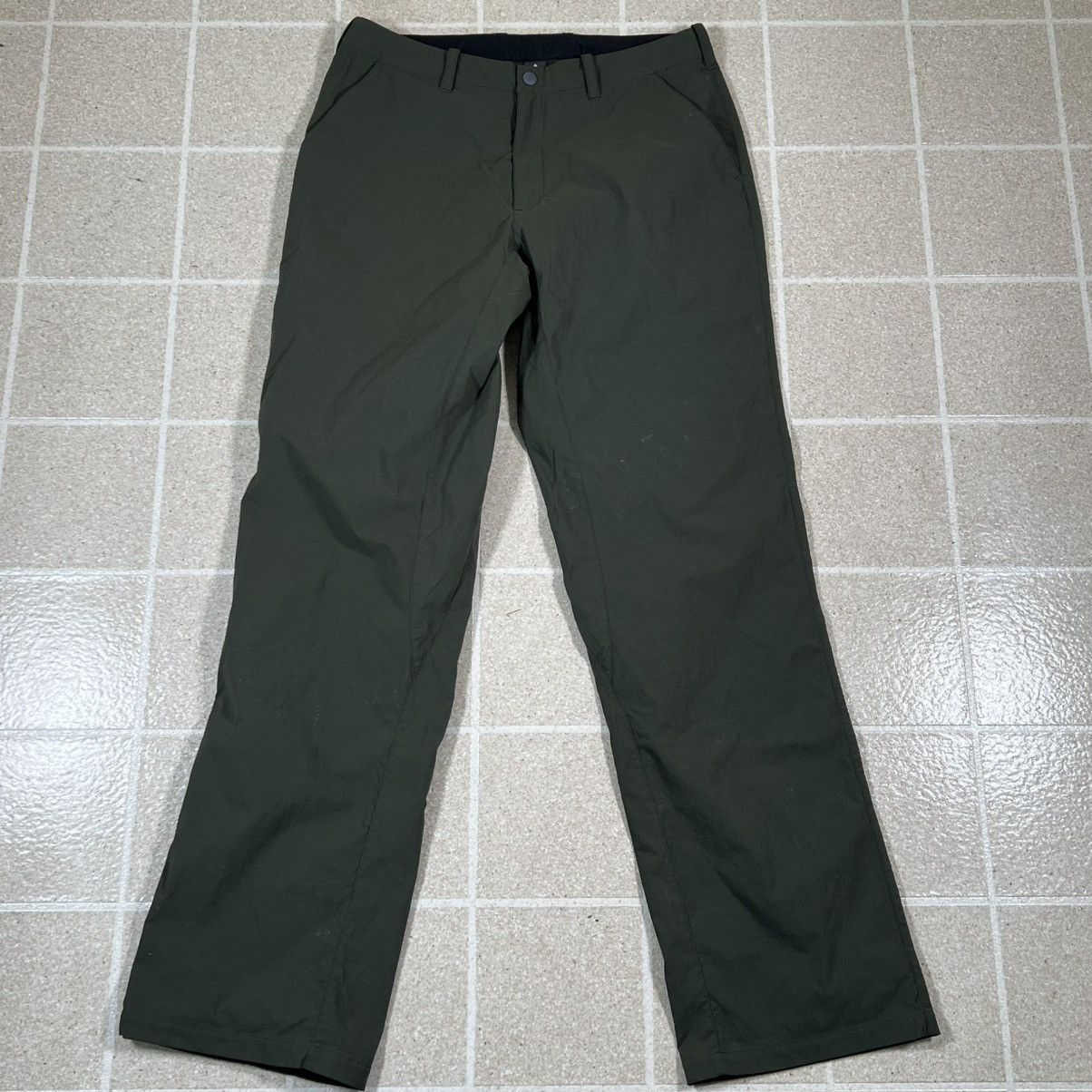 Montbell Montbell Pant M Green Nylon Windbreaker Gorpcore Hiking Size US 29 - 1 Thumbnail