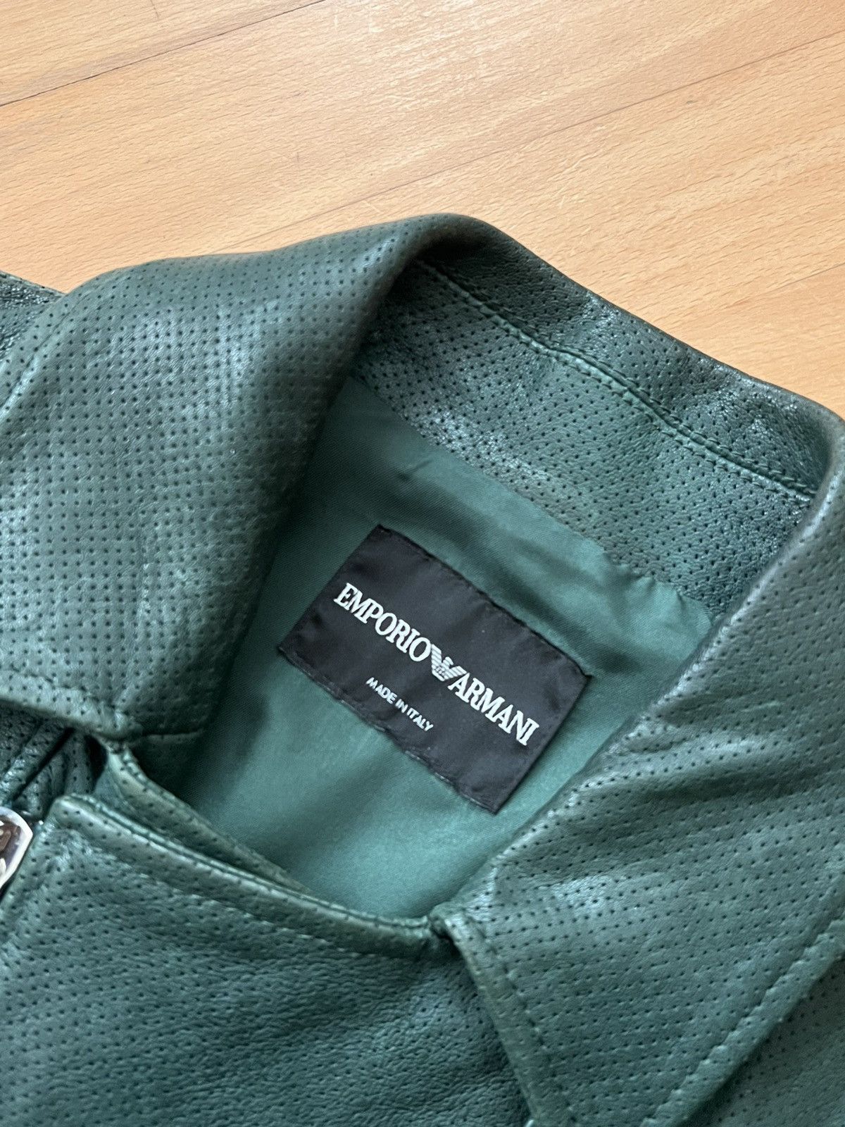 Emporio Armani 2014 Emporio Armani side zip perforated leather jacket Size US S / EU 44-46 / 1 - 4 Thumbnail