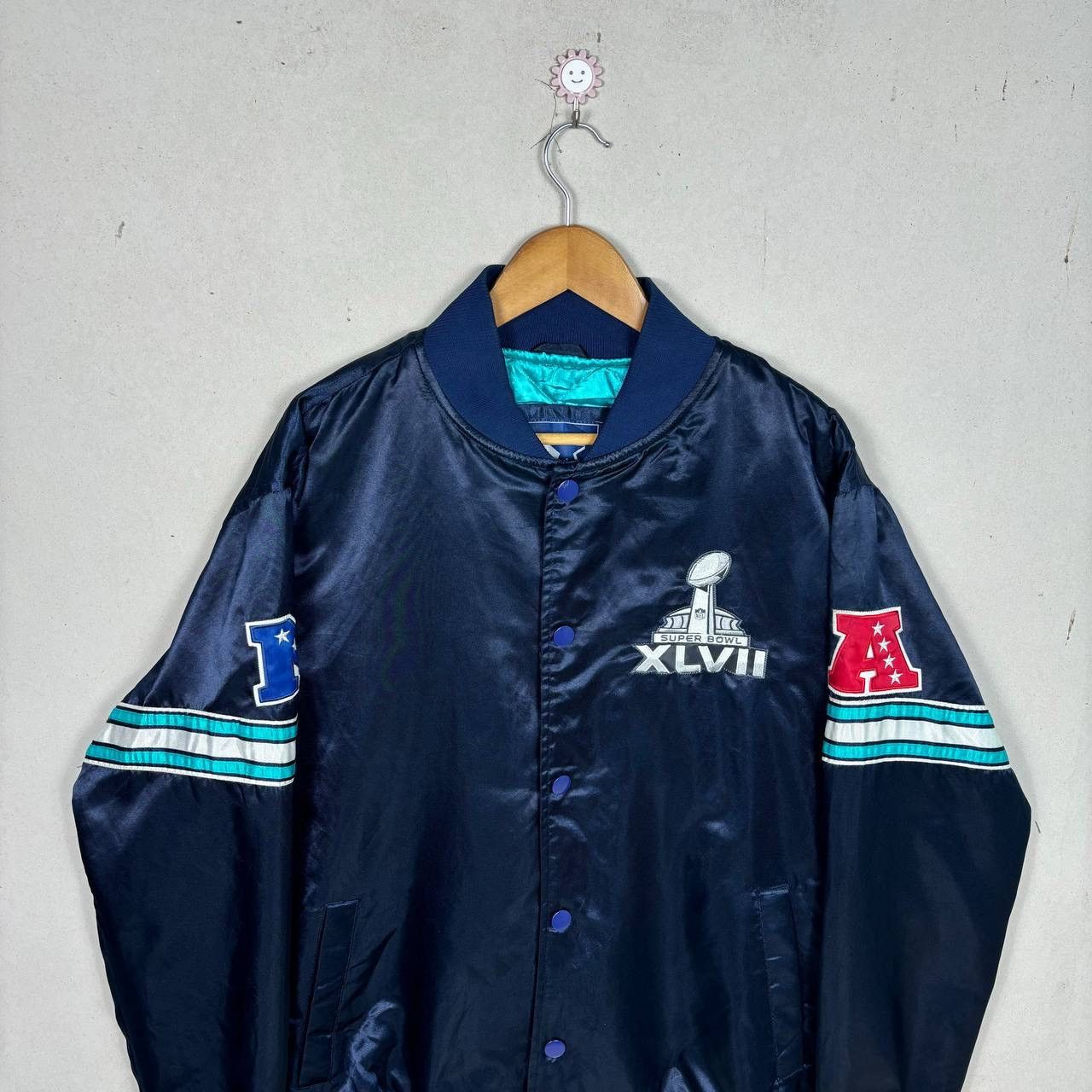 Starter Starter Super Bowl XLVII Quilt Satin Bomber Jacket Size US L / EU 52-54 / 3 - 3 Thumbnail