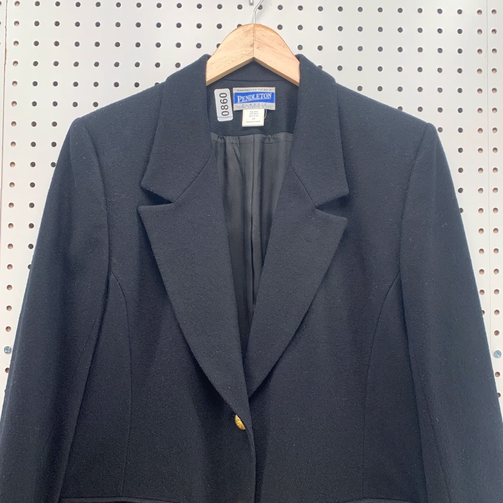 Pendleton VINTAGE Pendleton Classic Blazer Womens Size 10 Black 100% Wool Lined 20.5x30 Size L / US 10 / IT 46 - 4 Thumbnail