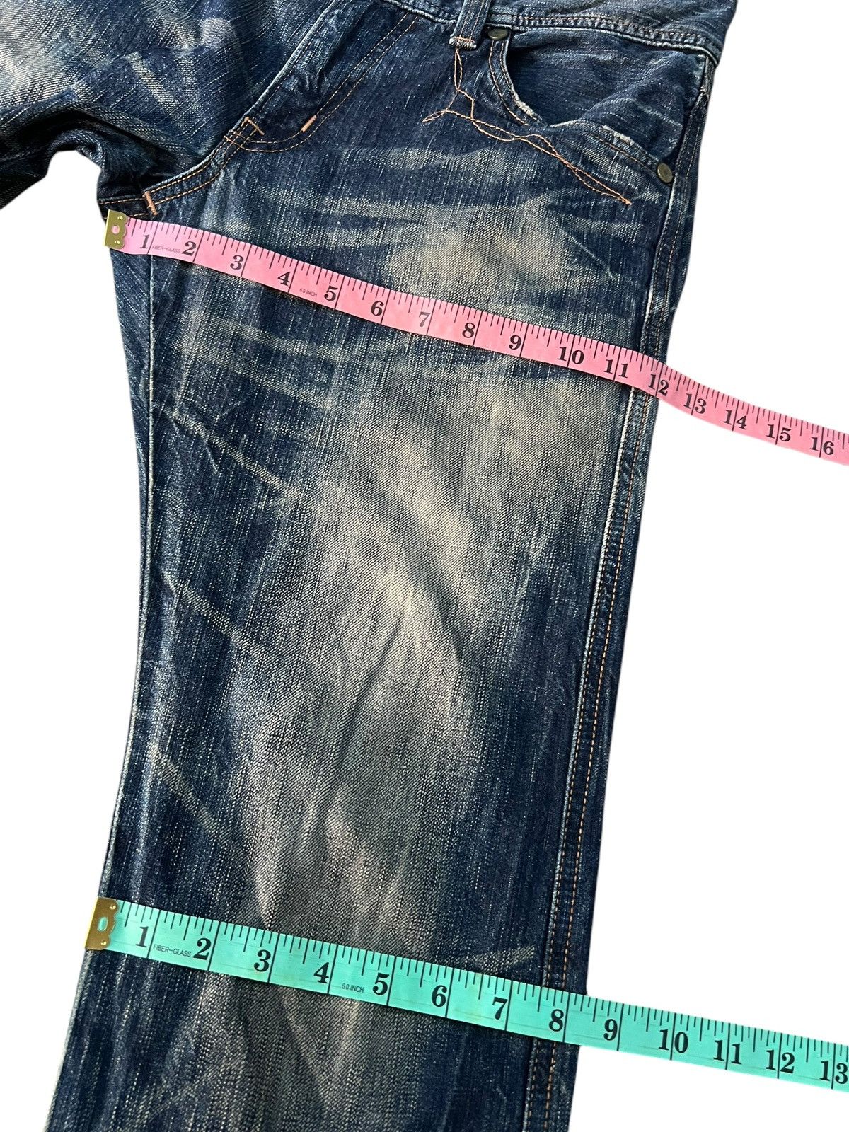 Edwin × If Six Was Nine × Le Grande Bleu (L.G.B.) 💥FLARE💥VINTAGE EDWIN 503 BLUE TRIP NICE DESIGN Size US 33 - 14 Thumbnail