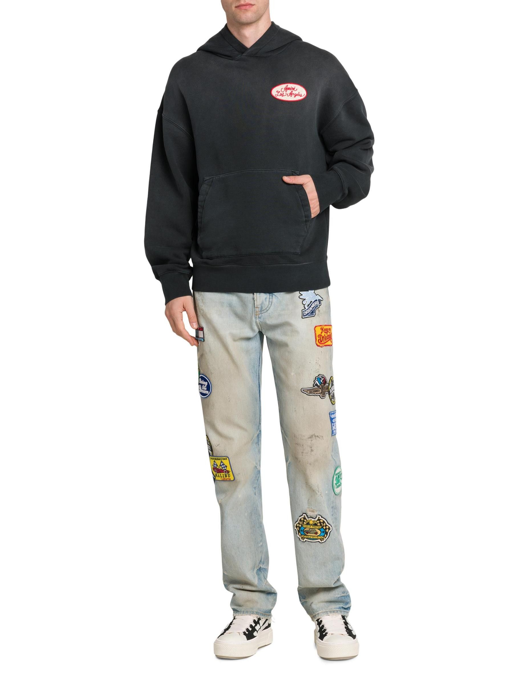 Amiri os11x1225 Station Patch Cotton Oversized Hoodie in Black Size US L / EU 52-54 / 3 - 2 Thumbnail