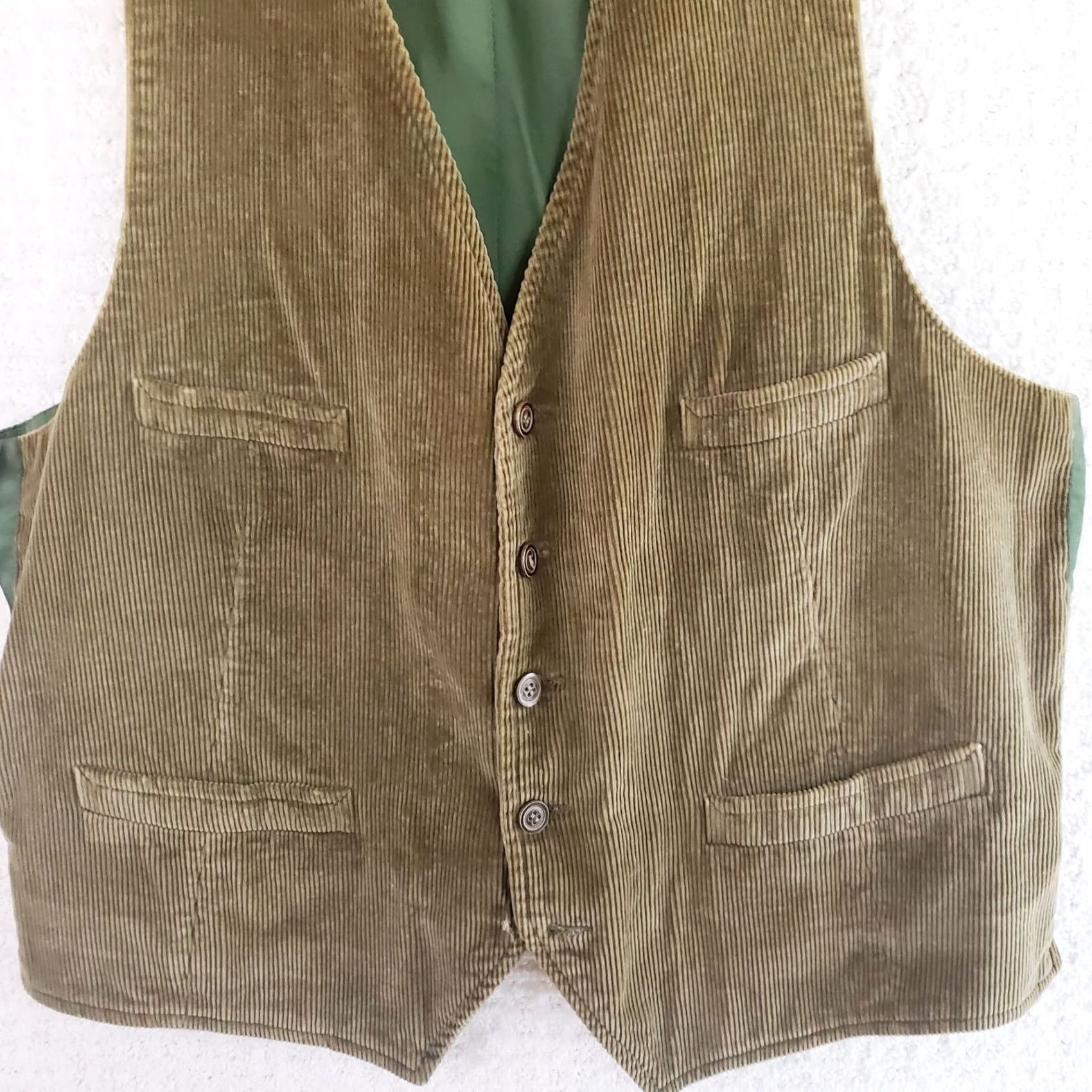 Vintage VINTAGE? Not Vintage. Mens M Vest 44 Long Brown Corduroy Western Casual Button Front Five-Button Solid Notch Regular JACKET Coat? Size US S / EU 44-46 / 1 - 2 Thumbnail