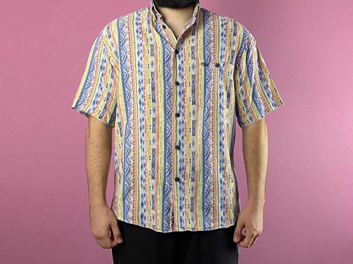 Designer × Vintage Missoni Sport Vintage Men's Geometric Striped Sleeve Shirt Size US M / EU 48-50 / 2 - 4 Thumbnail