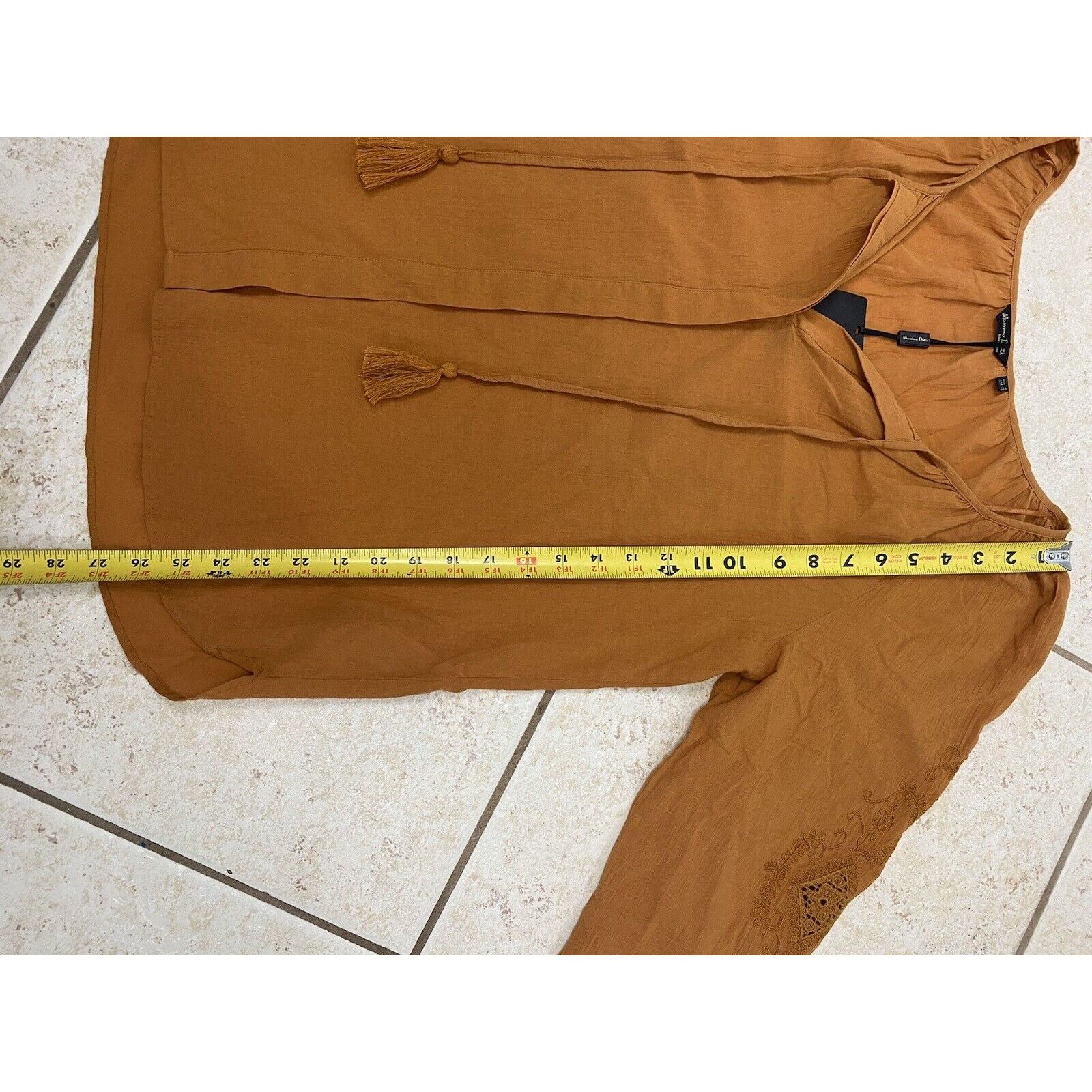 Massimo Dutti NWT Massimo Dutti Orange Rust Button Shirt Blouse Linen Size M / US 6-8 / IT 42-44 - 12 Thumbnail