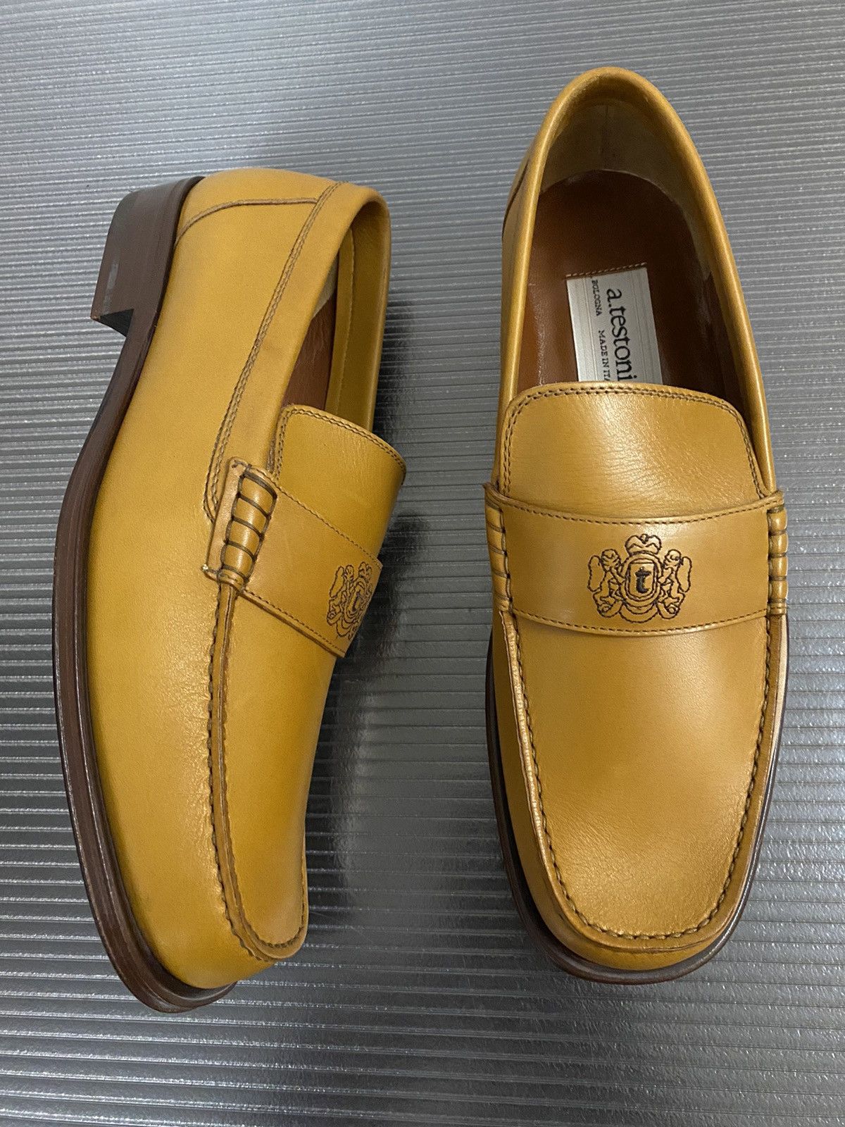 Testoni a.testoni 🇮🇹 brown calf leather handmade moccasin 11.5 US NEW Size US 11.5 / EU 44-45 - 6 Thumbnail