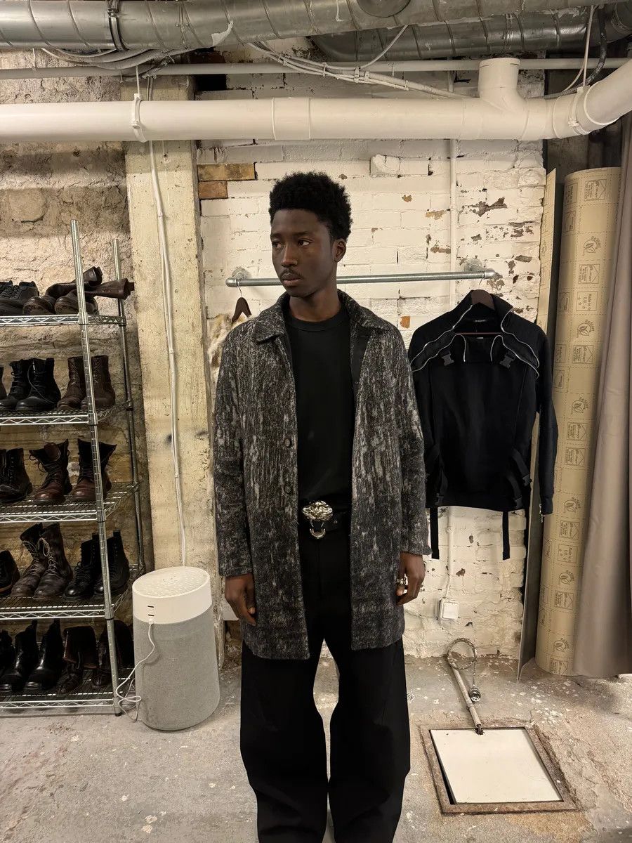 Diesel Diesel Black Gold Grey Blurred Wool Long Buttoned Coat Size US XS / EU 42 / 0 - 2 Thumbnail