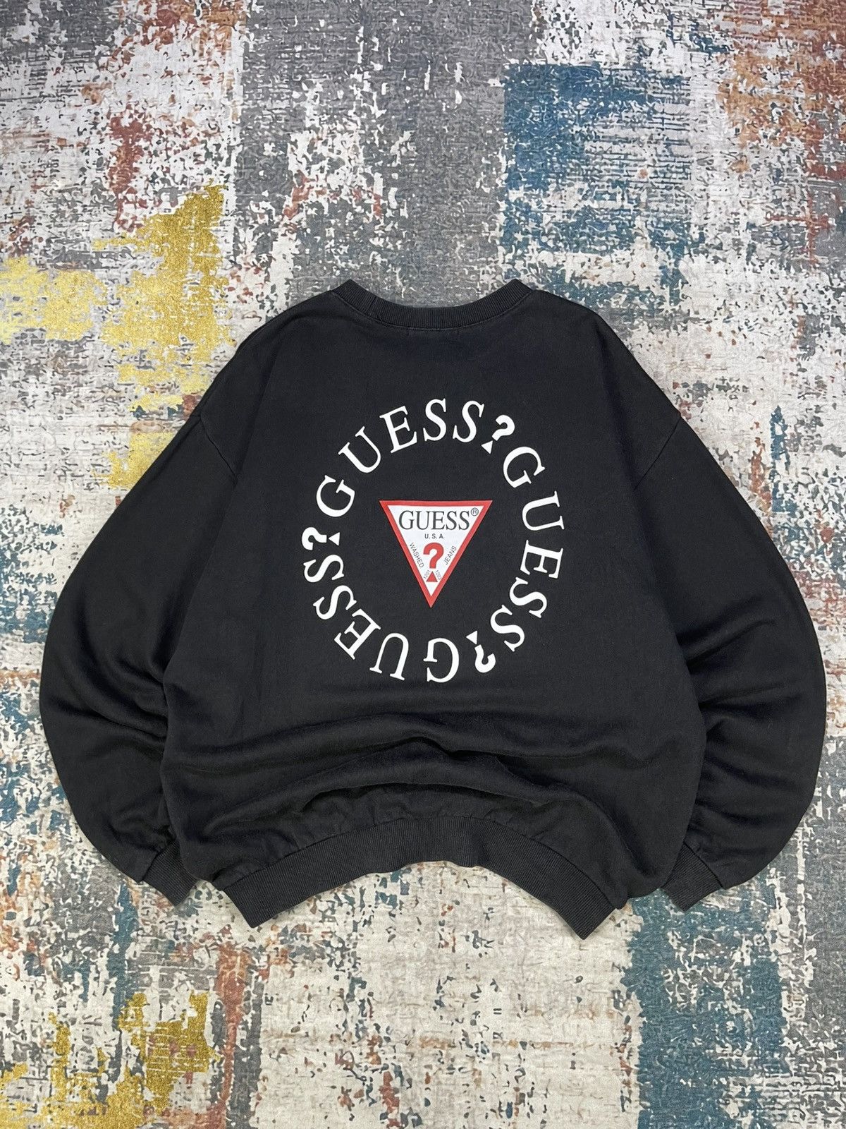 Guess Guess Back Hit Big Logo Pull Over Sweatshirt Size US XXS / EU 40 - 11 Thumbnail