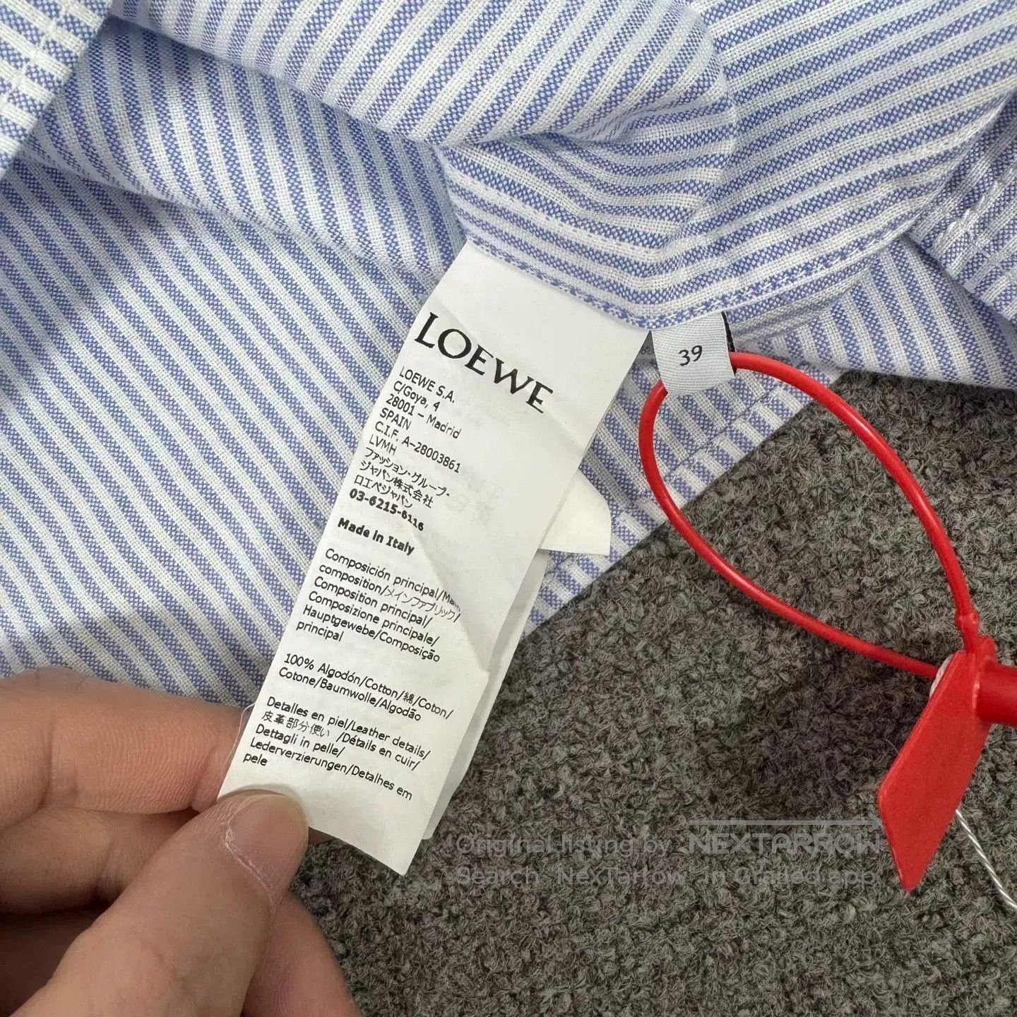 Loewe Loewe Leather Pocket Embossed Logo Stripe Shirt. Size US M / EU 48-50 / 2 - 7 Thumbnail