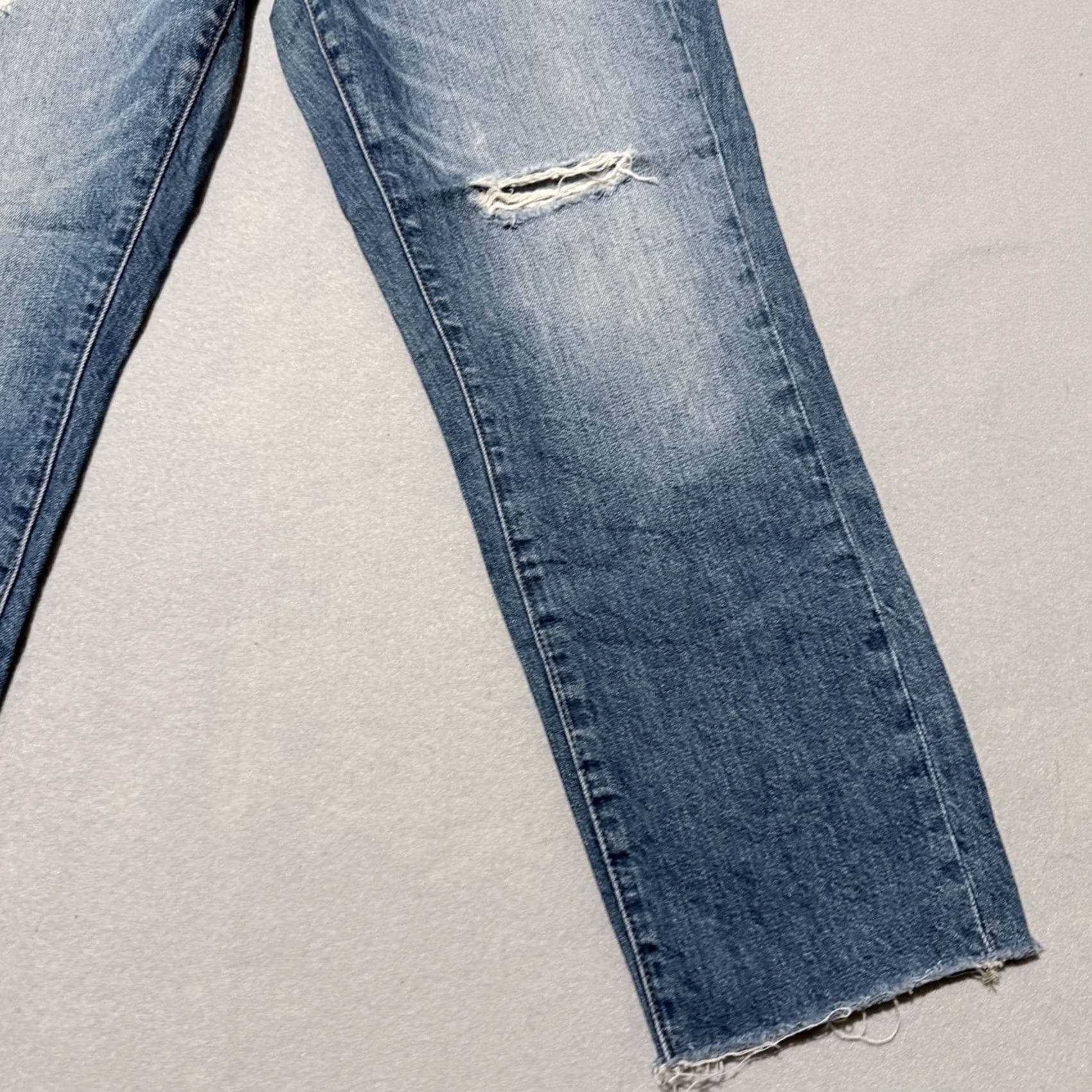 Banana Republic VINTAGE Banana Republic Jeans Women's Blue Denim Frayed Distressed Straight - 27 Size 27" / US 4 / IT 40 - 6 Thumbnail