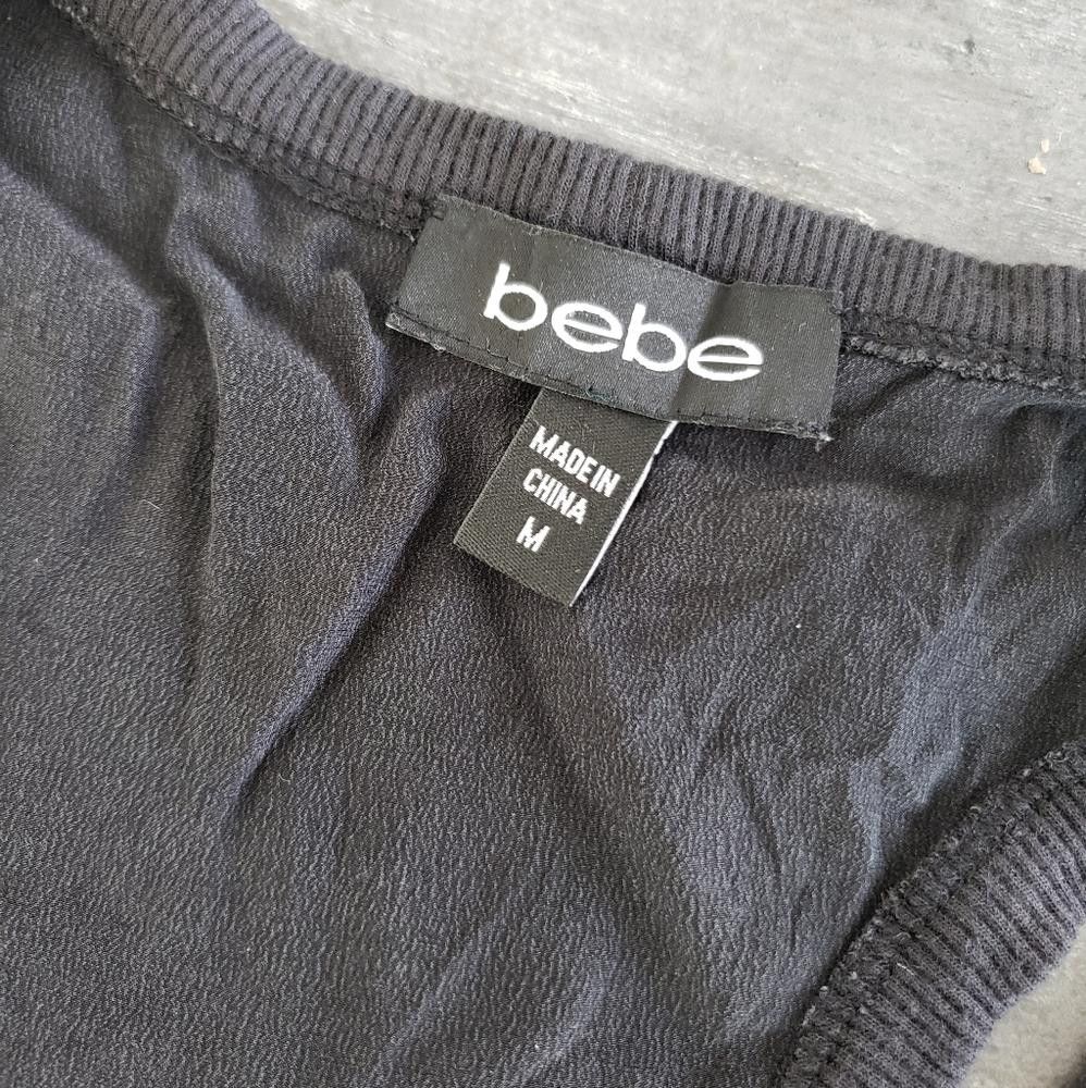 United Colors Of Benetton Black Pocket Detailed Bebe Dressy Blouse Size M / US 6-8 / IT 42-44 - 3 Thumbnail